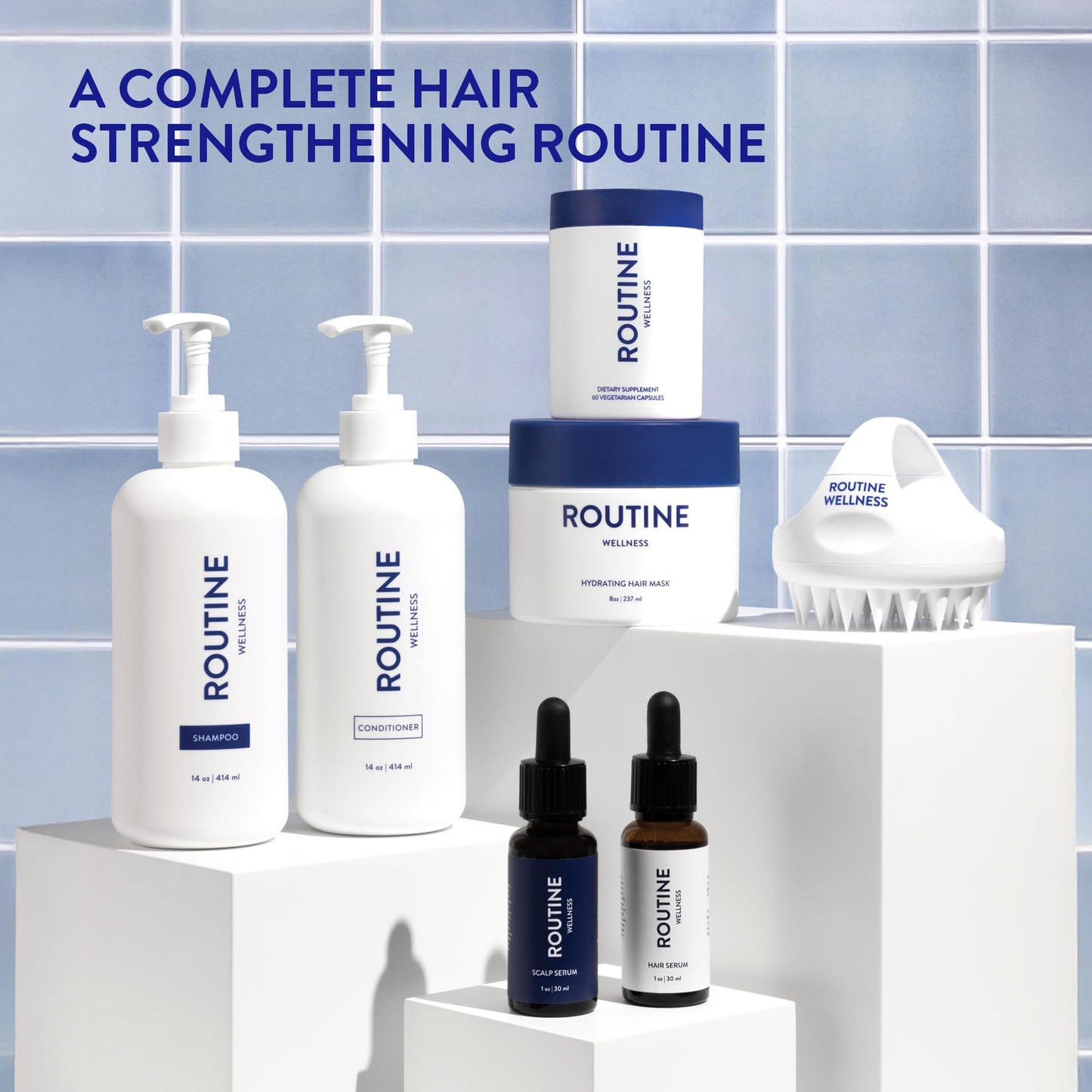 Routine Wellness Hair Treatment Serum for Thinning Hair - Plant-Based Rosemary, Tea Tree & Argan Oils Blend for Strength, Shine & Softer Hair - Clean Ingredients, All Hair Types - 30ml (Pack of 2)