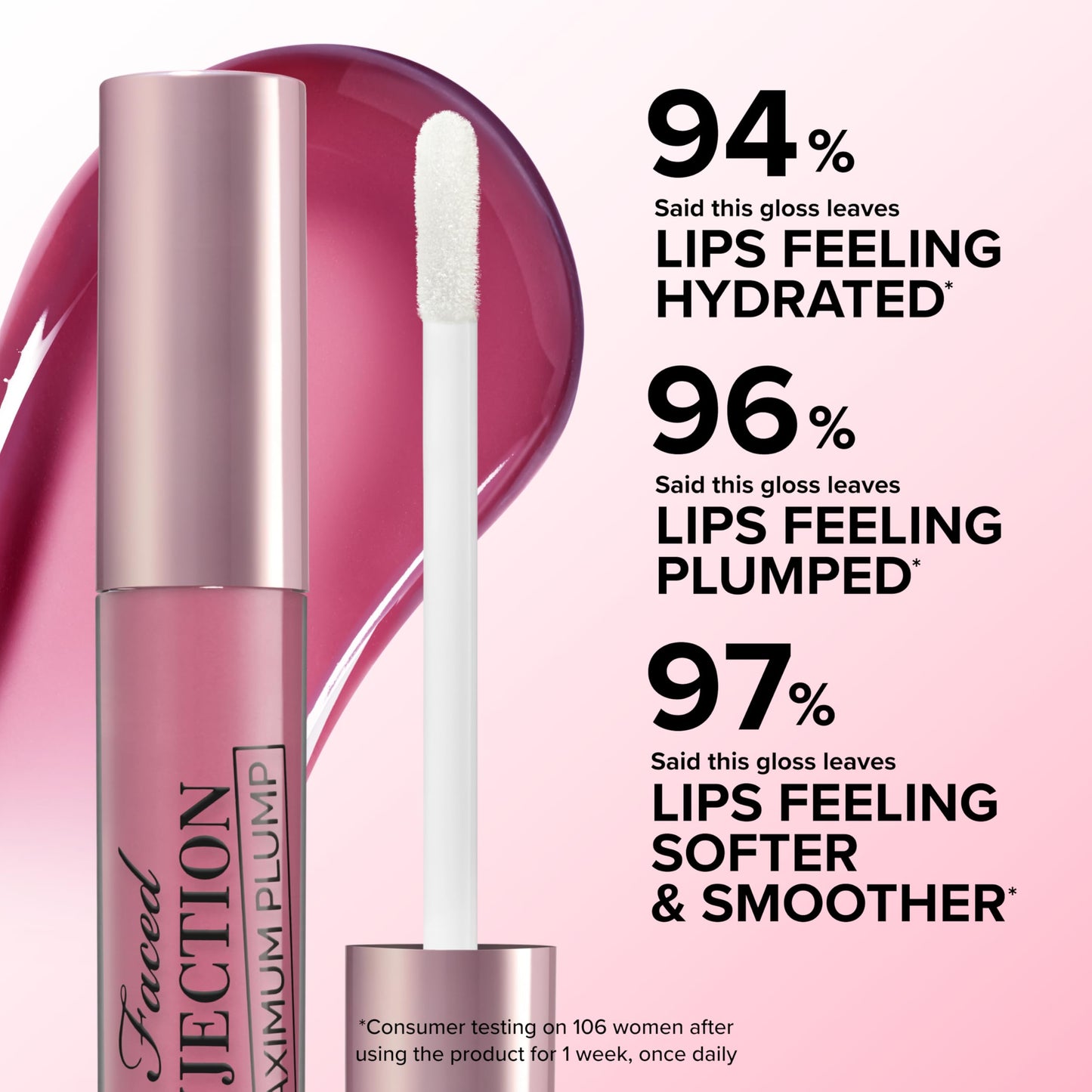 Too Faced Lip Injection Maximum Plump Extra Strength Lip Plumper Gloss | Hydrating, Volumizing, + Plumping, 0.14 Fl Oz, Ready For It (Midtone Nude)