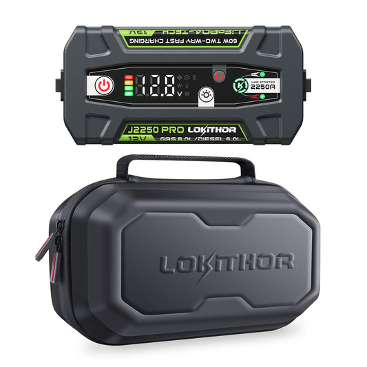 LOKITHOR J2250 PRO LiFePO4 Jump Starter with 60W Two-Way Fast Charging and J-Series Storage Bag EVA Protection Case for J400/J401/J401X/J402/J1350 PRO/J2250 PRO/JP400 LOKITHOR Battery Jump Starters