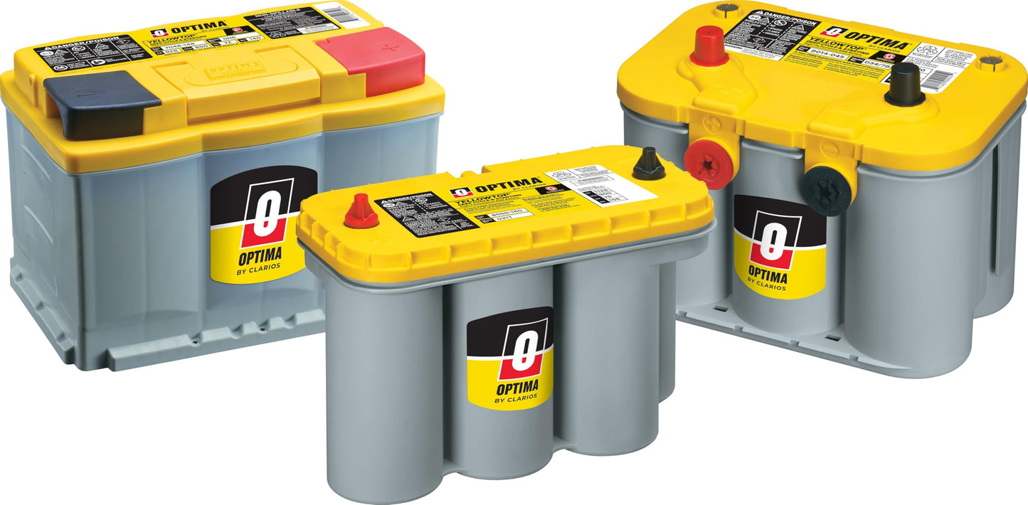 OPTIMA® Batteries High Performance D51 YELLOWTOP® Dual Purpose Sealed AGM Car, Truck and SUV Battery, 450 CCA, Maintenance Free, Versatile Mounting