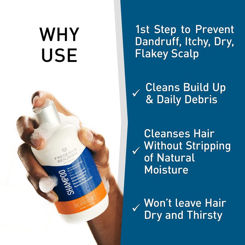 Frederick Benjamin Shampoo, with Natural Oils, Cleanses & Hydrates Dry Scalp & Hair, 12oz
