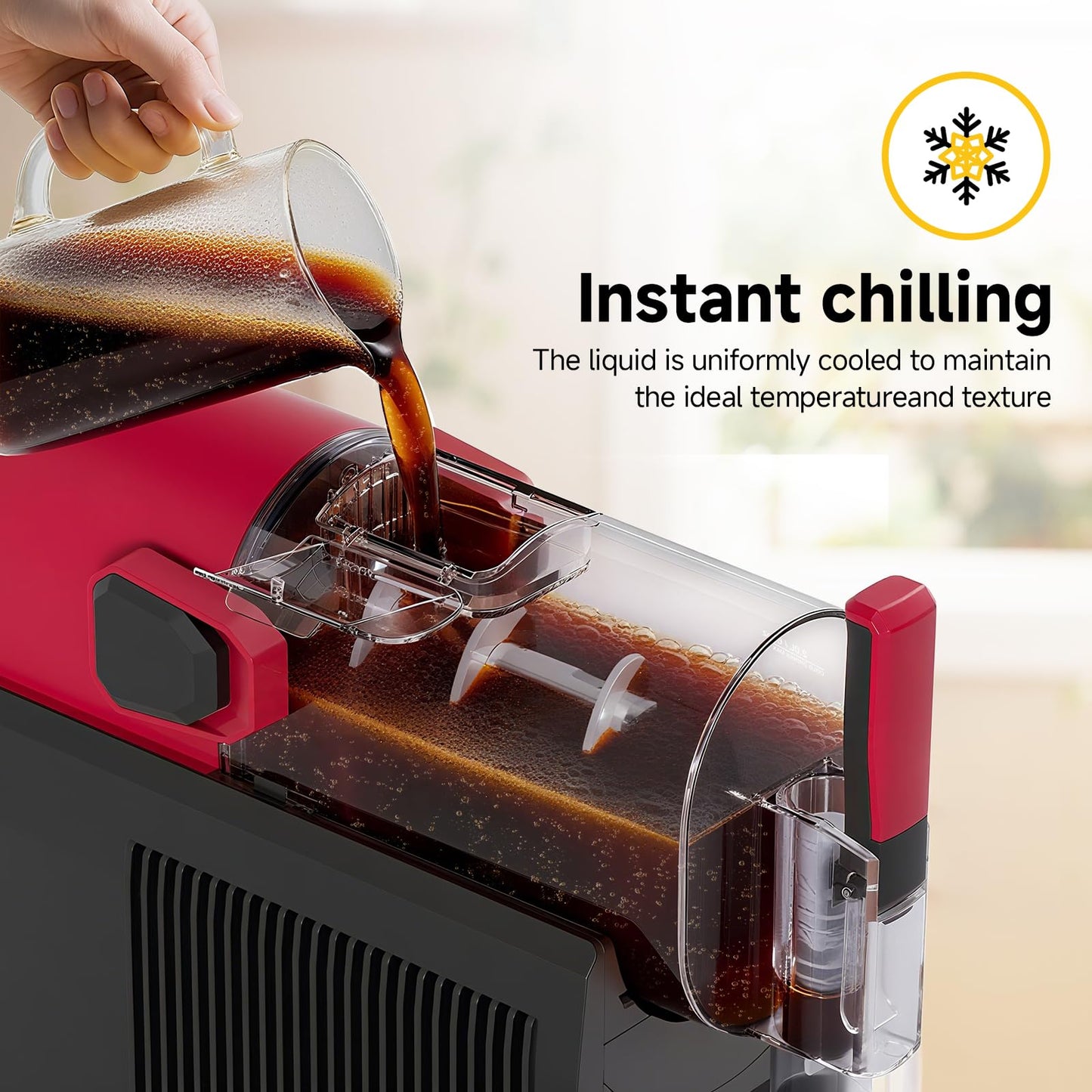 AAOBOSI Slushie Machine for Home, Frozen Drink Machine with Cookbook, Margarita Machine with 6 Presets Programs, No Ice Needed, Auto Cleaning, Slushy Maker for Frozen Margaritas, Cocktails, Frappés
