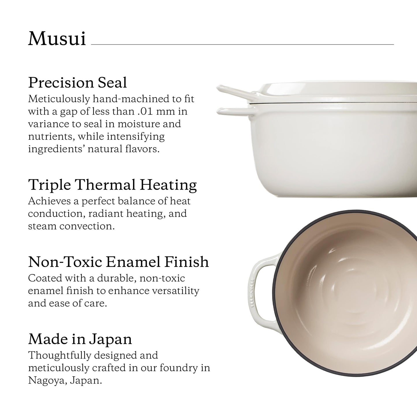 Vermicular Musui–Kamado (RICEPOT) | Cast Iron Induction Cooker | Precision Multicooker | Japanese Rice Cooker | Slow Cooker | Non-Toxic Enameled Cast Iron Pot | Sea Salt | US Model (120V)