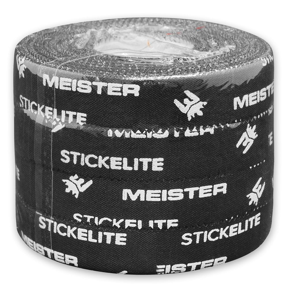 Meister StickElite Professional Porous Athletic Tape for Fingers & Toes - 15yd x 1/2" - Black - 2 Rolls"