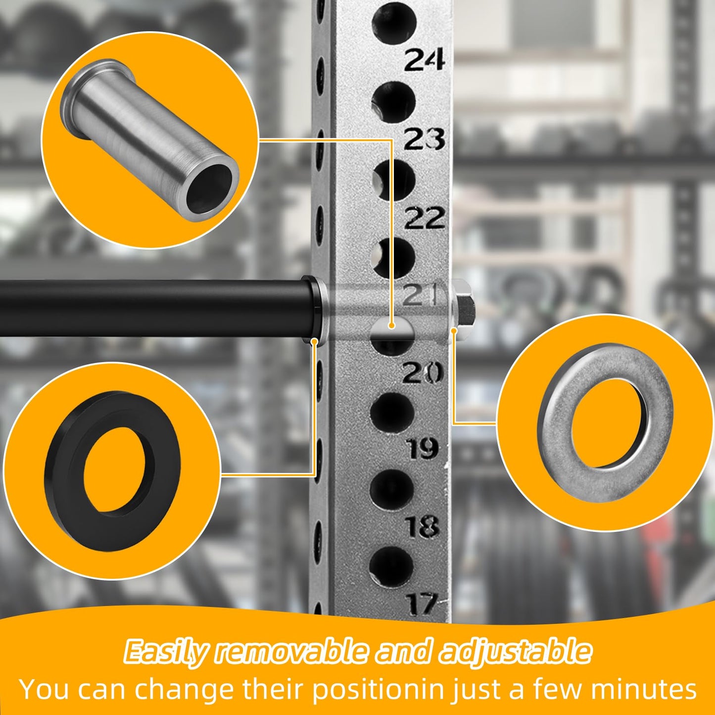 Weight Plate Holder for Power Rack Attachment, Squat Rack Weight Storage for 1 inch Olympic Weight,Compatoble with 2x2, 2x3, 3x3 Power Cage, Fit 1"and 5/8"" Hole (3×3)"