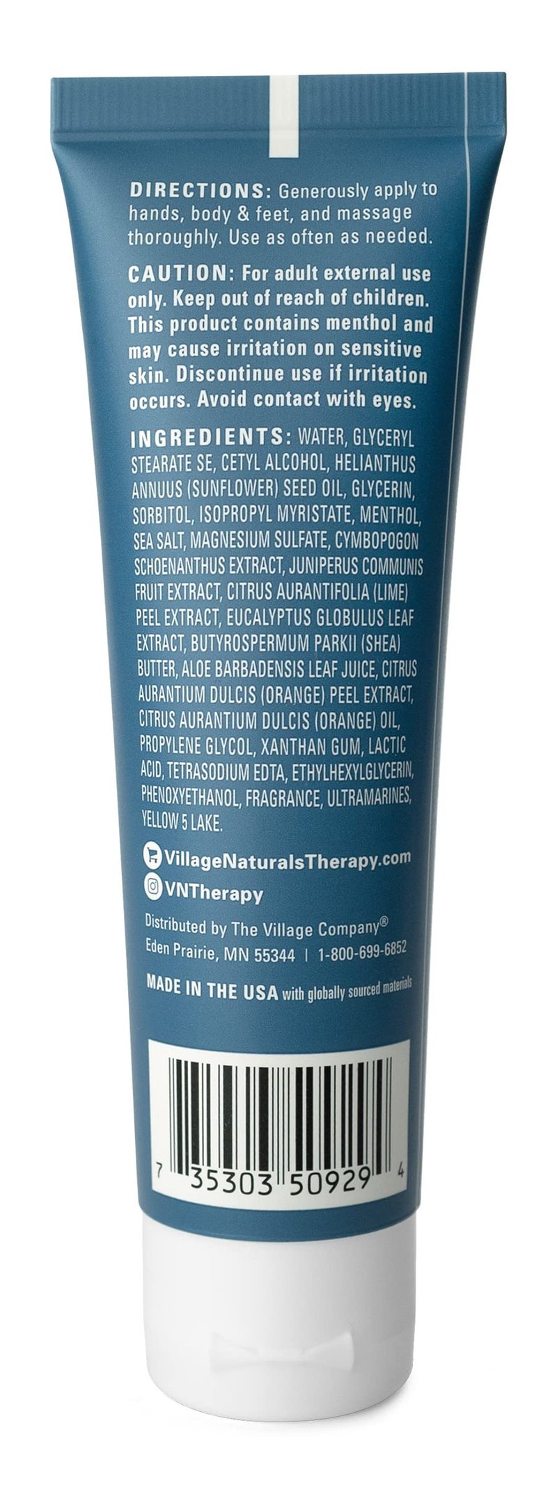 Village Naturals Therapy Tension Relief Shea Butter Lotion, Cedar Citrus Soothe, Daily Moisturizing Hand & Body Lotion with Aloe & Menthol, 2 oz Travel Size, 6-Pack