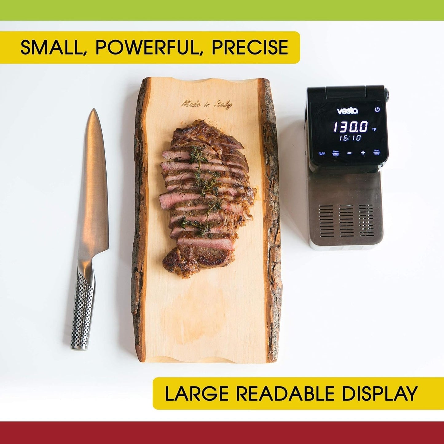 Vesta Precision Sous Vide Cooker, 30L Capacity, WiFi App Control and Large Display Screen,Foldable Design, IPX7 Waterproof, High Performance Immersion Circulator for Home & Professional Kitchen