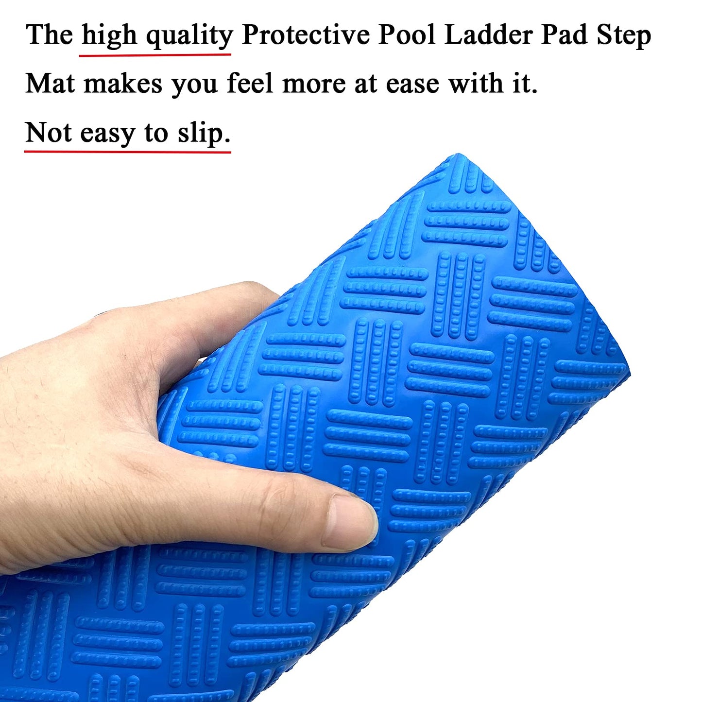 SKARUMMER Swimming Pool Ladder Mat - Protective Pool Ladder Pad Step Mat with Non-Slip Texture, Blue Medium Pool Step Mat, Pool Liner Protection Mat (30 X 36 inch)
