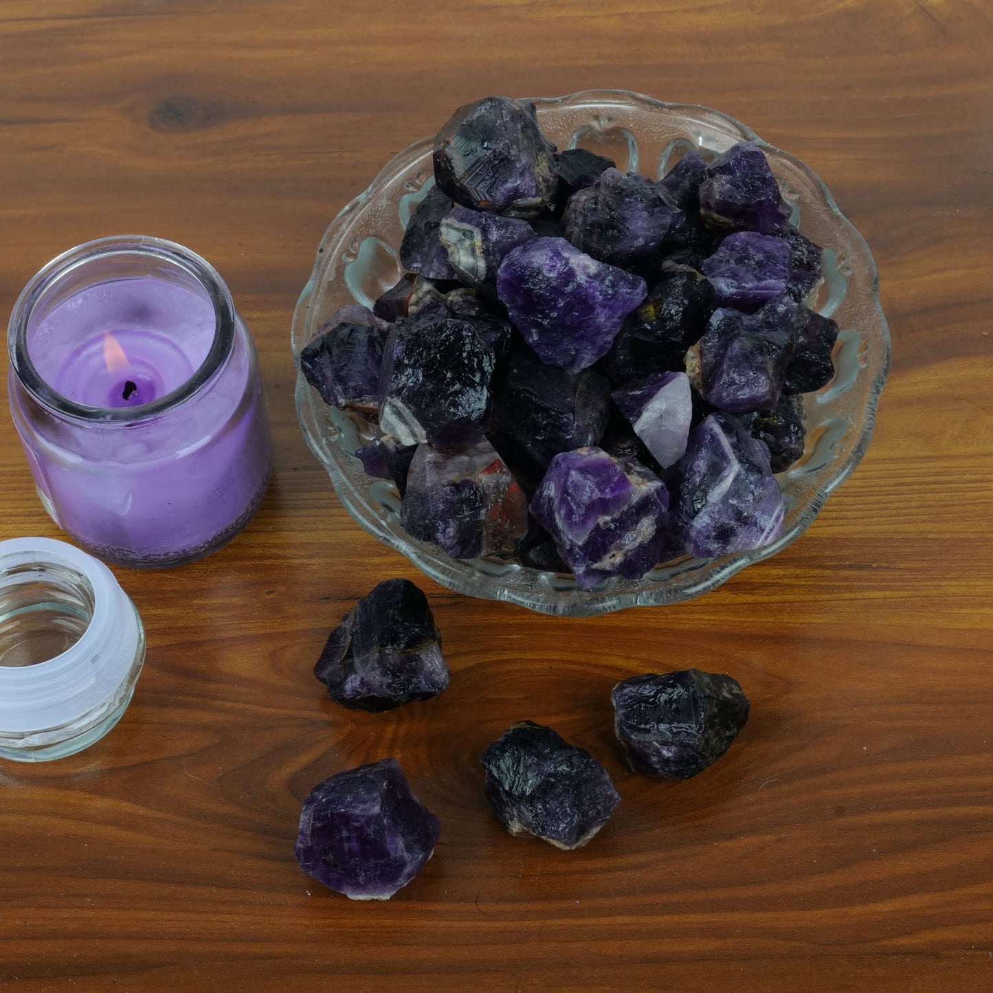 ABHISUBYA Amethyst Crystals - Vase Filler - Crystals and Stones - Unpolished Gemstones - Raw Crystals - Rocks for Tumbling - Bag of Amethyst Crystals - Metaphysical Gifts - Fish Tank Aquarium Rocks