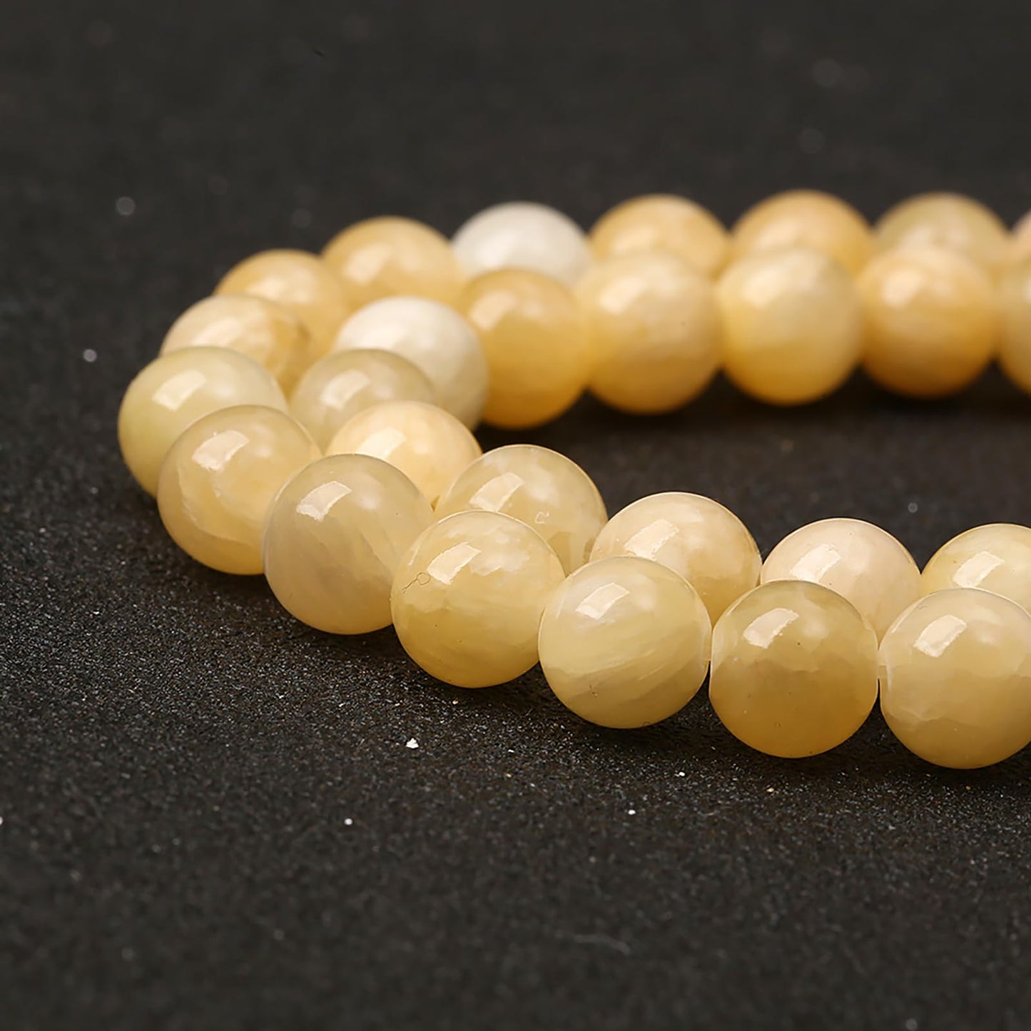 8MM 45PCS Natural Stone Yellow Calcite Beads for Jewelry Making DIY Bracelet