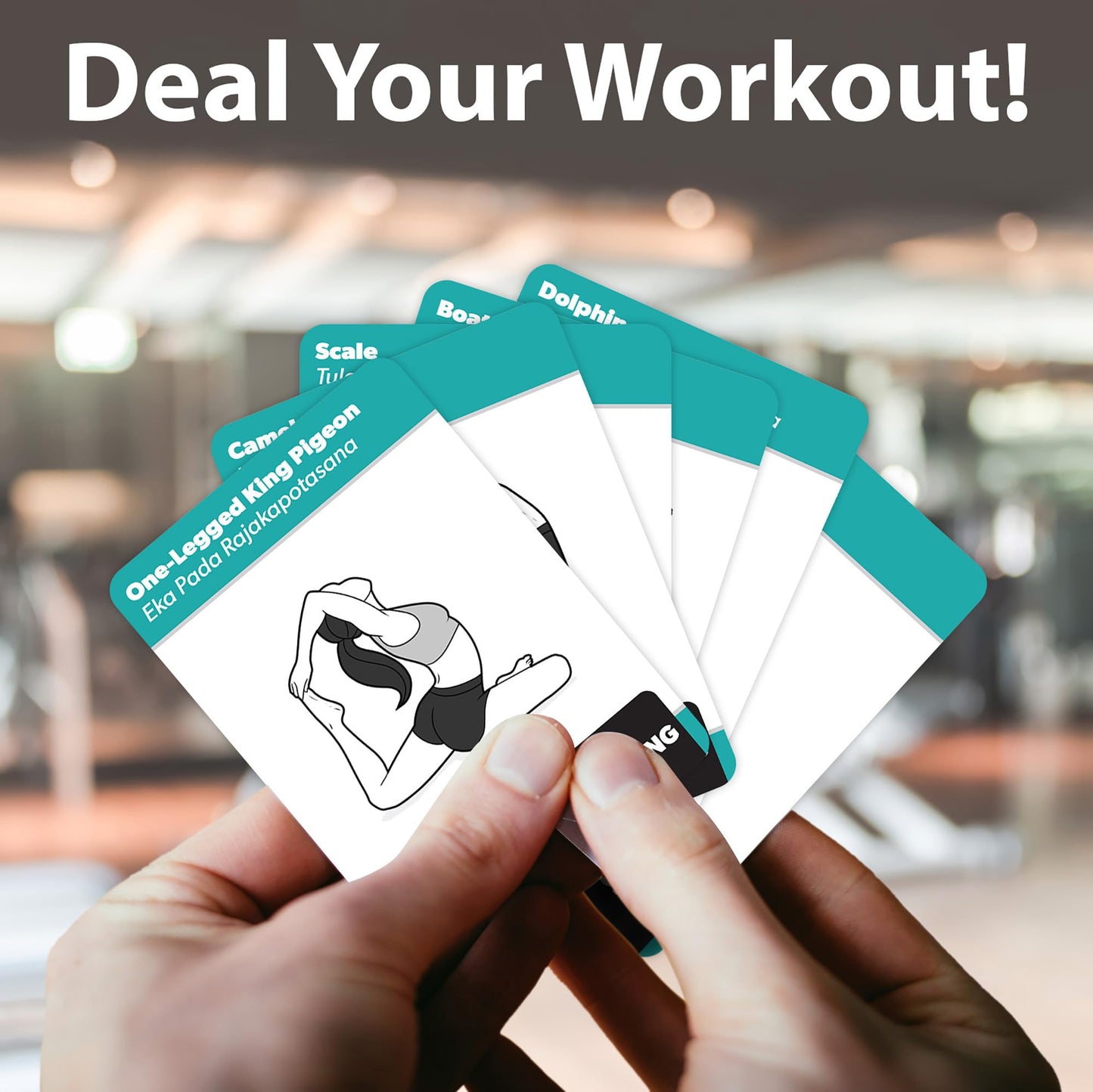 Palace Learning Yoga Pose Exercise Cards - Yoga Positions and Workout Fitness Cards with Over 50 Poses - 2.5" x 3.5"""