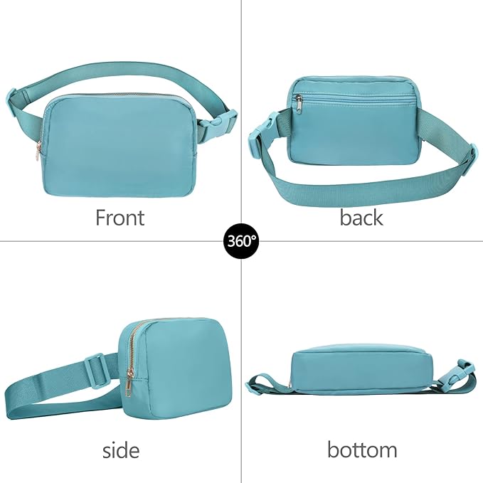 VOROLO Fanny Pack For Women And Men Crossbody Bag Belt Bag with Adjustable Strap Graduation Gifts Light Blue