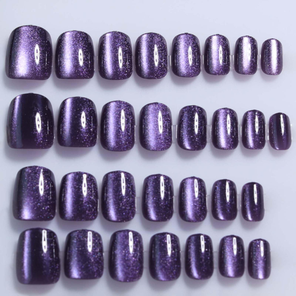 Hkanlre Short Press-On Nails Square Fake Nails Jelly Acrylic Fake Nail Finish Salon-Quality Holiday Nails 30 Nail Kit for Women