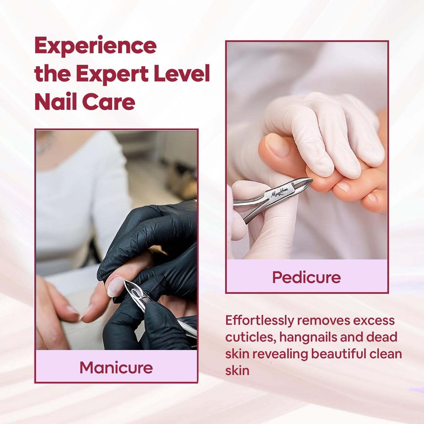 Women Professional Cuticle Nipper/Cuticle Trimmer, Sharp Precise 4mm Half Jaw, Non-Slip Comfort Grips, In Cute Travel Case, Cuticle Cutter/Cuticle Clipper, 420 Stainless Steel for Manicure Pedicure