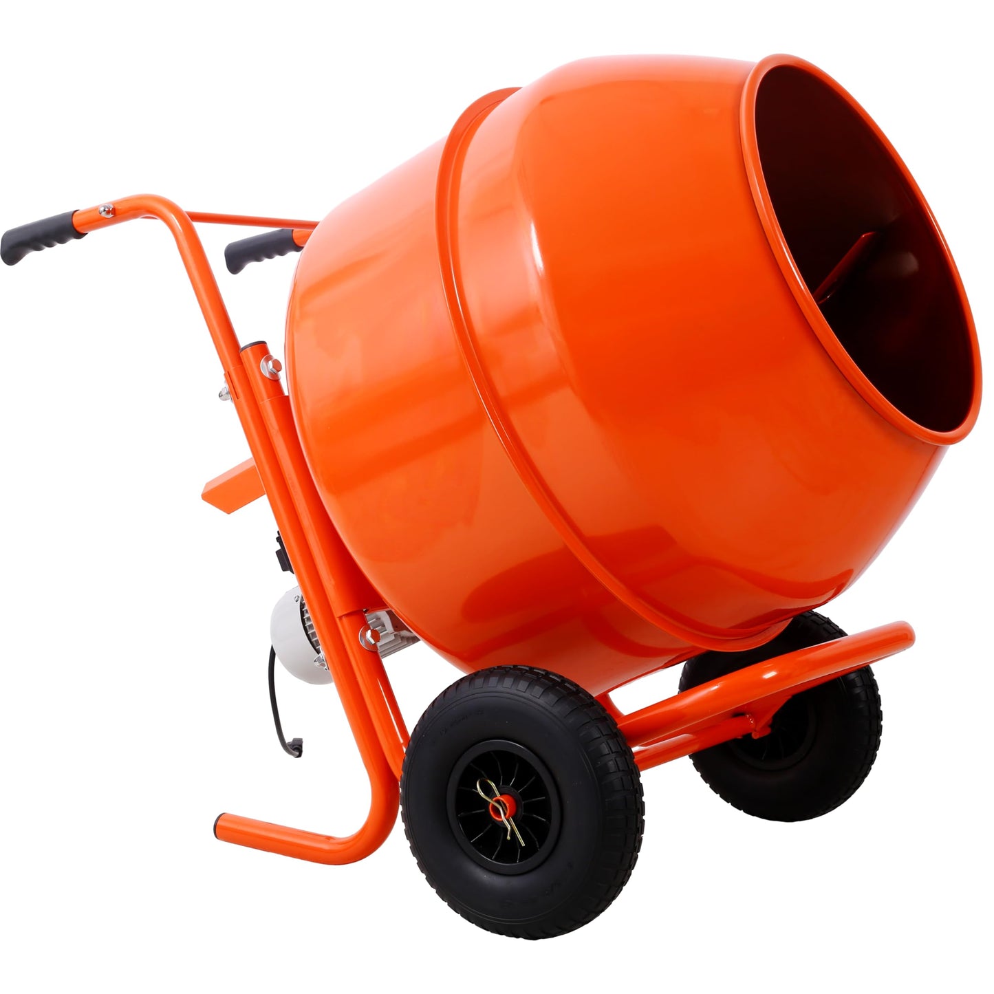Cement Mixer 8 Cu.Ft. 224L Portable Electric Poly Drum Concrete Mixer, Heavy Duty Power Cement Mixing Machine for Mortar, Stucco and Fodder - 115V-60HZ, Orange