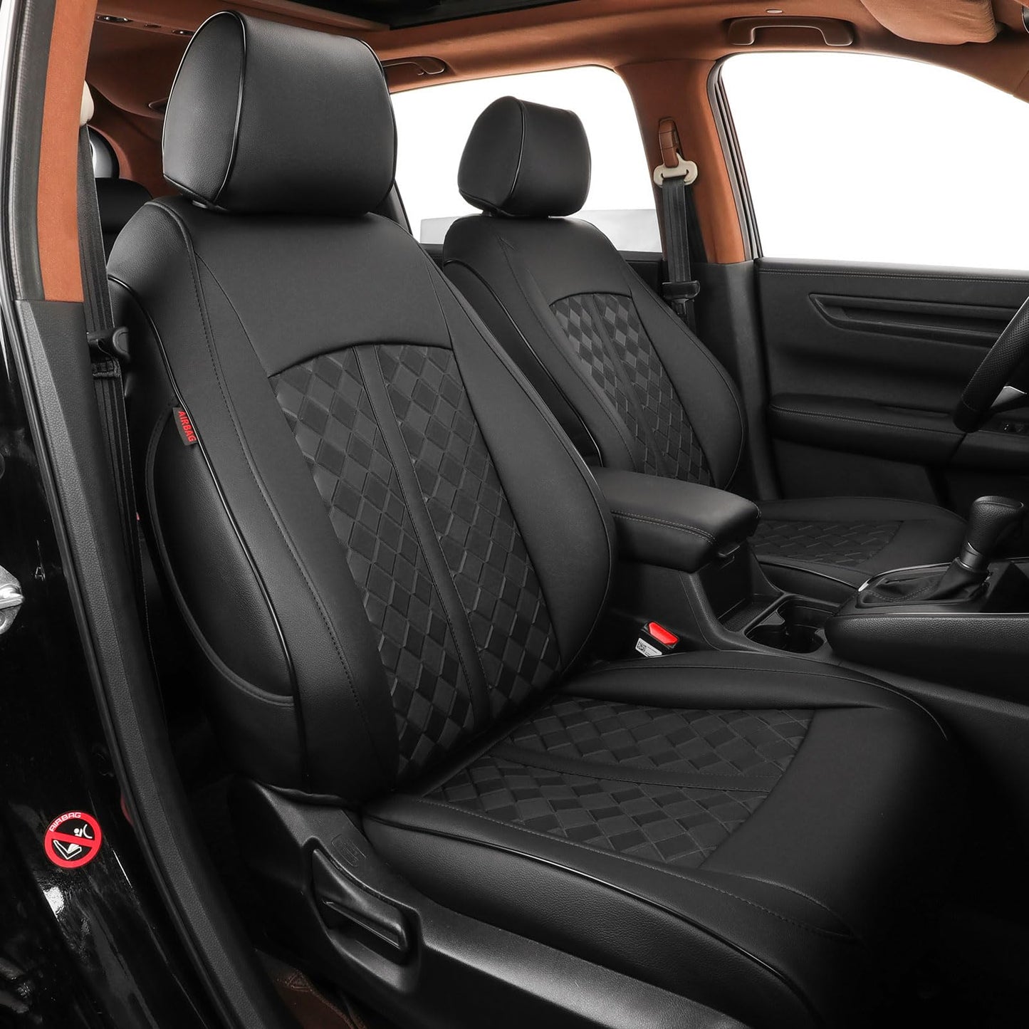 Custaura CRV Seat Covers Custom for Honda CRV 2023 2024 2025 2026 Leather Car Seat Cover Full Set for SUV, Waterproof Car Seat Protector, CR-V Seat Covers Faux Leather (Black)