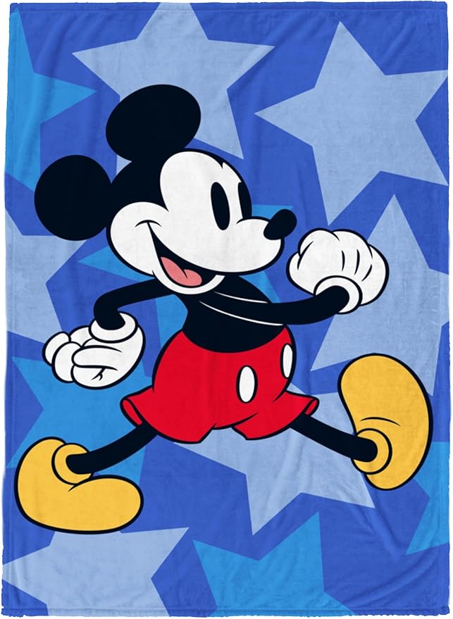 Jay Franco Kids Plush Throw Blanket â Soft & Cozy Fleece Throw for Bedroom & Couch DÃ©cor, Official Licensed Product, Blue - Mickey Mouse, 60x90 - Large Blanket