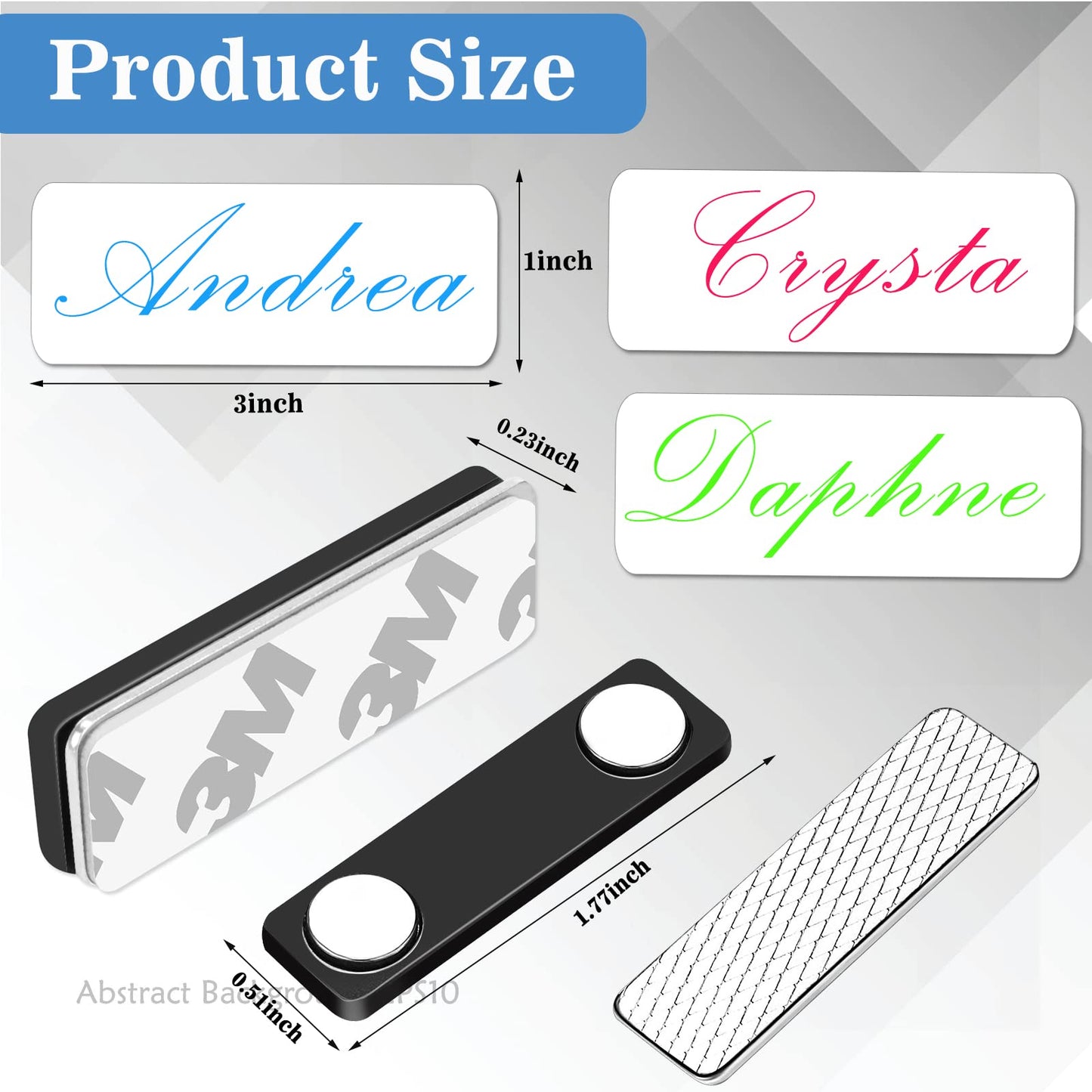 Magnetic Name Tags, 50-Pack Engravable Name Badge with Magnetic Backing, Reusable Name Tags(1" X 3"")"