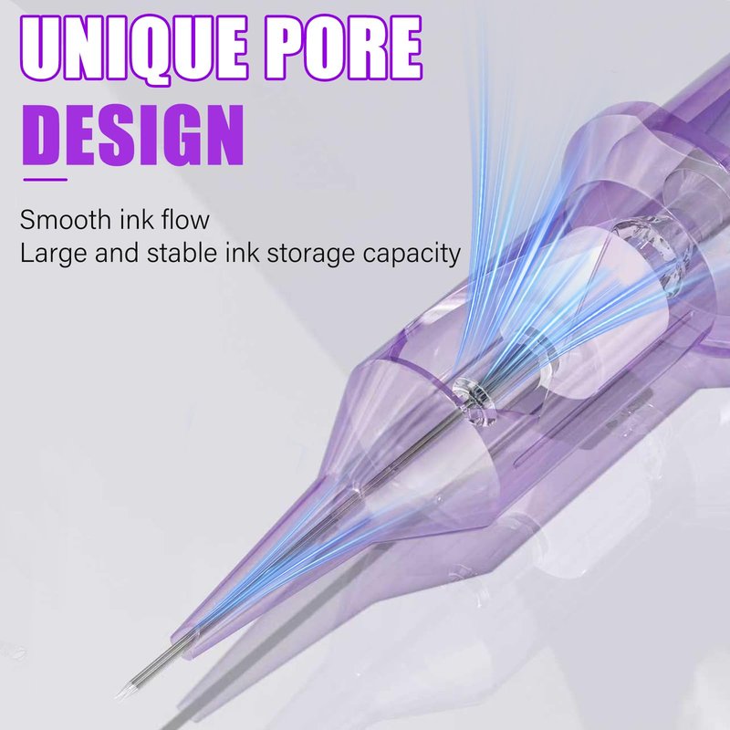 LumenTip Tattoo Cartridge Needles 20Pcs Assorted #12 Round Liner Shader Magnum 3RL 5RL 7RM 9RM Disposable Tattoo Needles With Membrane Tattoo Supplies