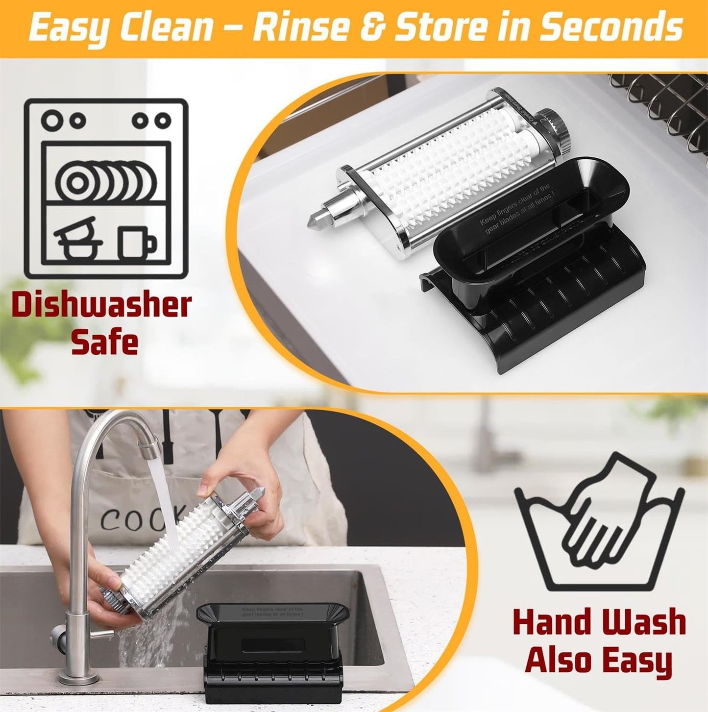 3 Thickness Adjustable Meat Tenderizer Attachment for Kitchenaid Mixers,Steak Cuber Processor Accessories for Kitchen aide,Dishwasher Safe, Black