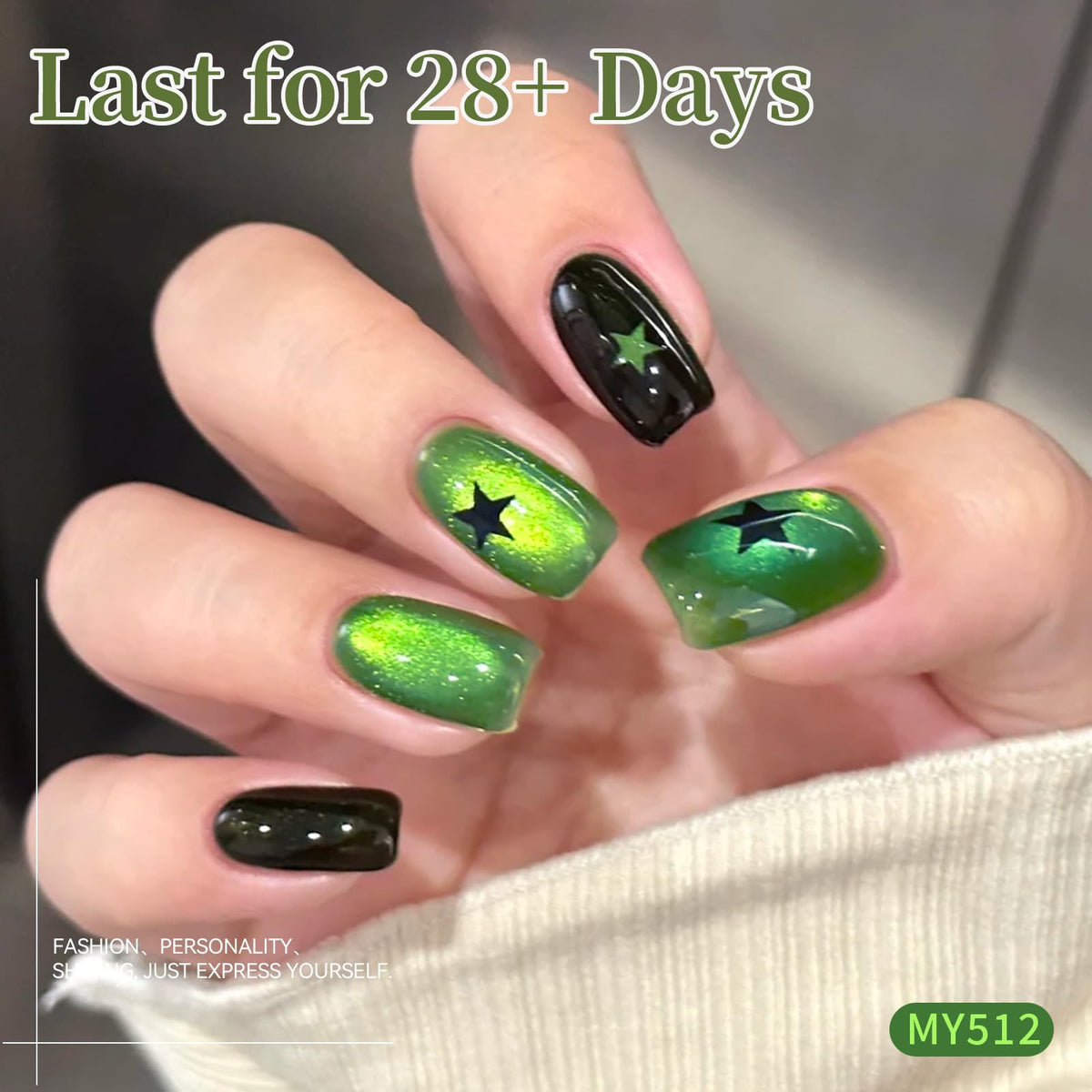 Born Pretty Spring Summer Green Cat Magnetic Eye Gel Nail Polish 6 Colors Shimmer Glitter Holographic Crystal Jelly Sage Olive Emerald Forest Green Translucent Magnetic Gel Polish