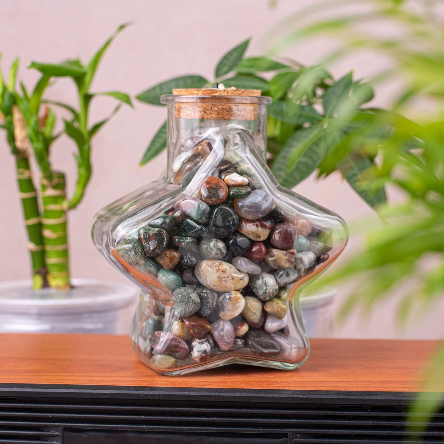 SigMntun Polished Ocean Jasper Crystal Stone Set - 72 Pcs, 0.5" 10 oz Handpicked Natural Tumbled Gemstones Rocks, Pebbles for Reiki, Chakra, Healing, Home Decor
