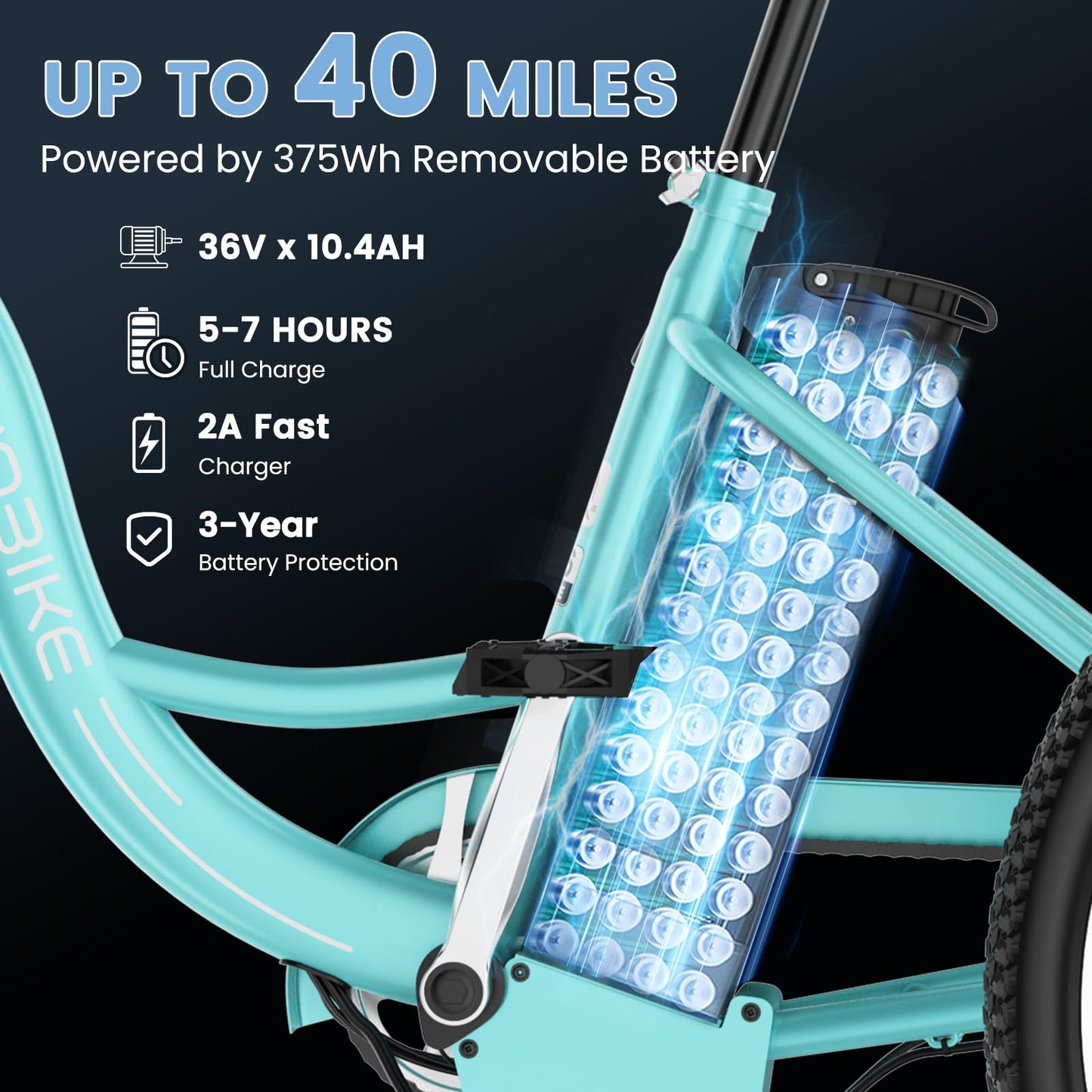 MOONCOOL Adult Electric Tricycle, 350W Front Drive Motor (Peak 700W), 15.5MPH E-Trike with Removable 36V 10.4Ah Battery, 40 Miles Range, 24/26 Inch 7-Speed 3 Wheel Electric Bike, Large Basket