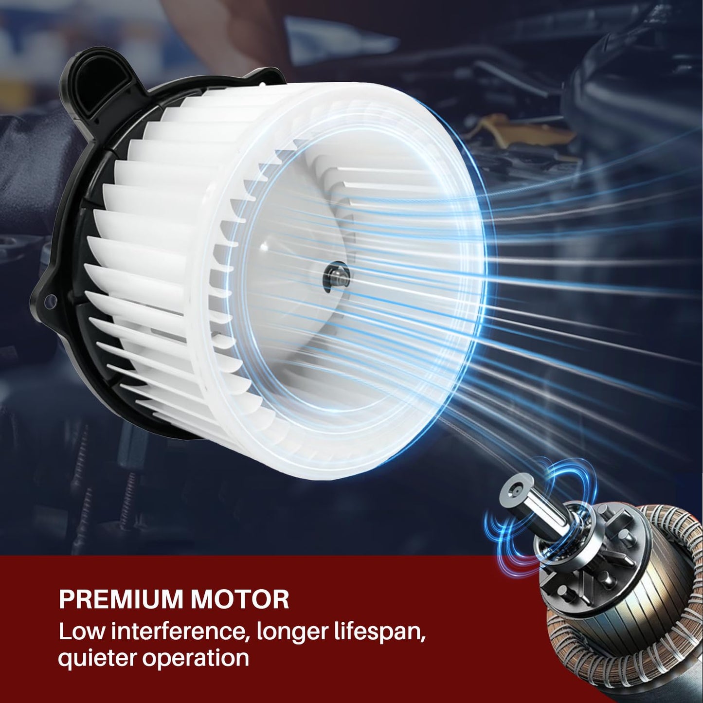 Aspligo 700258 Front AC Heater Blower Motor Fan Fit for Hyundai Santa Fe 2010-2017, Santa Fe Sport 2013 2014 2015 2016 2017, Compatible with Kia Sorento 2011 2012 2013 2014 2015 SK700258 97113-1U000