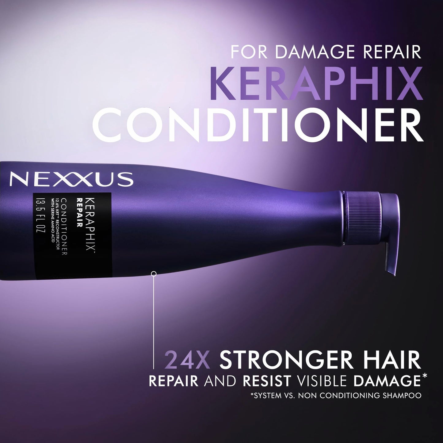Nexxus Keraphix Conditioner Damage Repair for Damaged Hair Powered by KRT Keratin Resistance Therapy with Liquid Crystal Amino Acids 13.5 oz