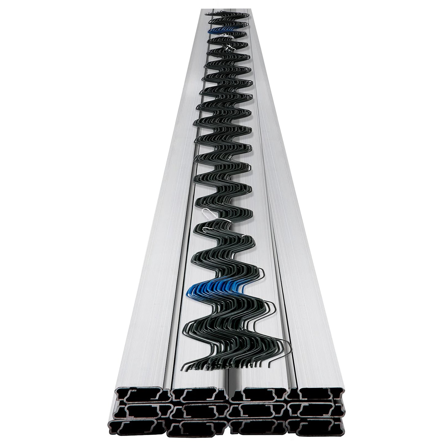 VEVOR Greenhouse Spring Wire and Lock Channel 50 Packs, 6.56 ft PE Coated Aluminum Alloy Bundle Kit, Plastic Poly Film or Shade Cloth Attachment w/Screws, Silver