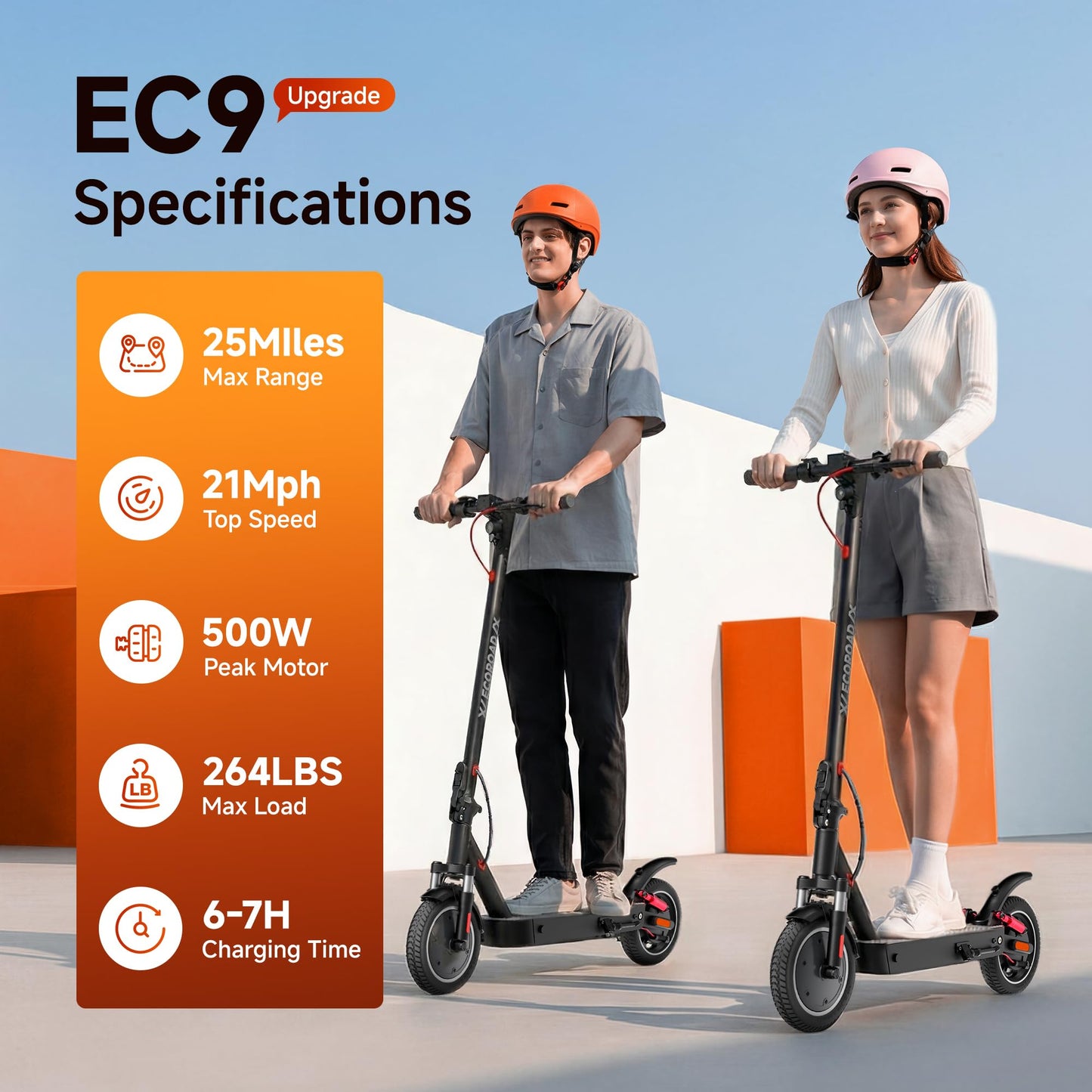 ECOROAD Electric Scooter with 8" Tires, Up to 15 Miles Range, 400W Peak Motor & 19 Mph Folding Electric Scooter for Adults, Commuting Scooters for Adults and Teens