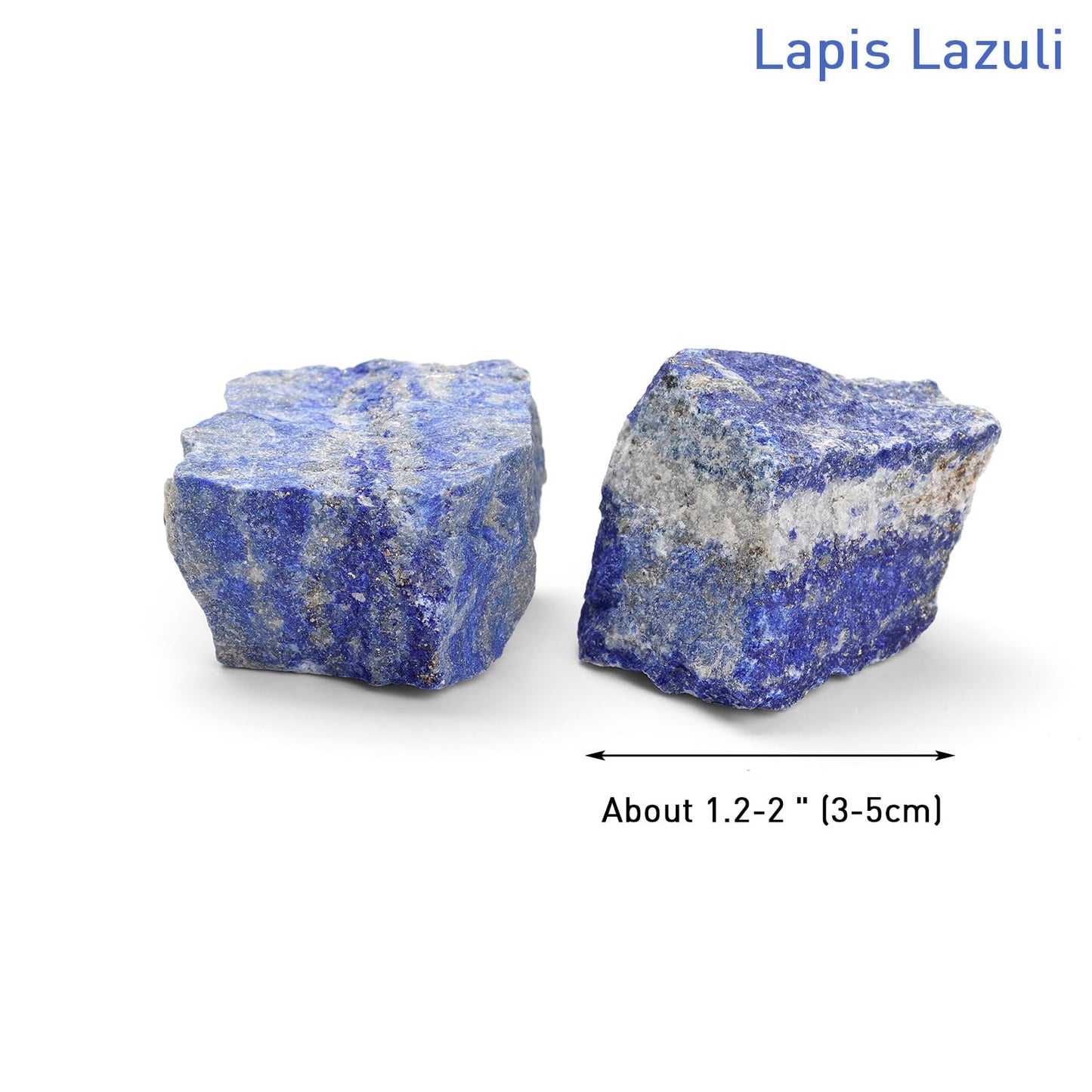 GolbalJew Lapis Lazuli Natural Raw Crystals 2PCS Healing Crystal Stones 1.2-2.0” Reiki Healing Gemstones for Meditation Chakra Balance Home Decor