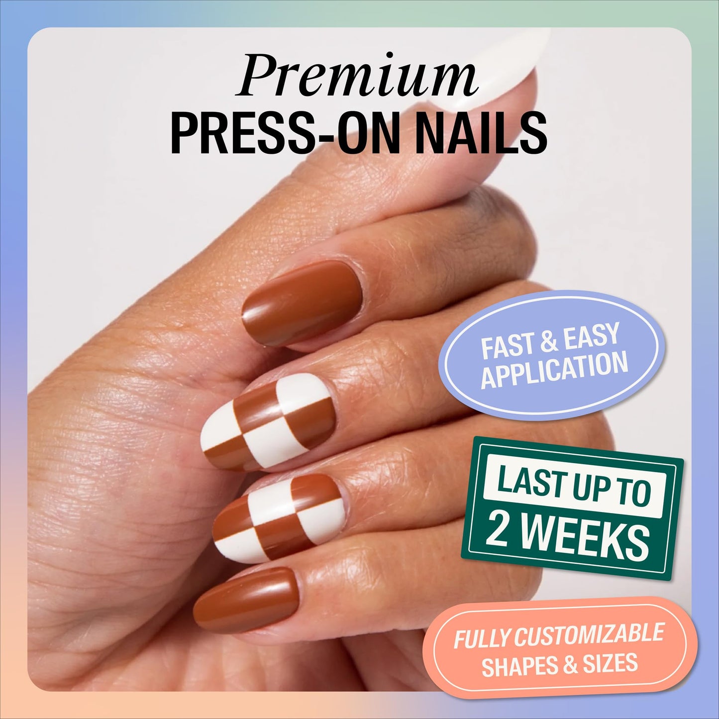 Chillhouse - Chill Tips, Press on Nails Kit - Want S'more? (Oval) - 24 Nail Shapes & Sizes - Up to 2 Weeks of Wear - Customizable Fit - Reusable - Latina Founded & Women Owned - Beauty & Self Care