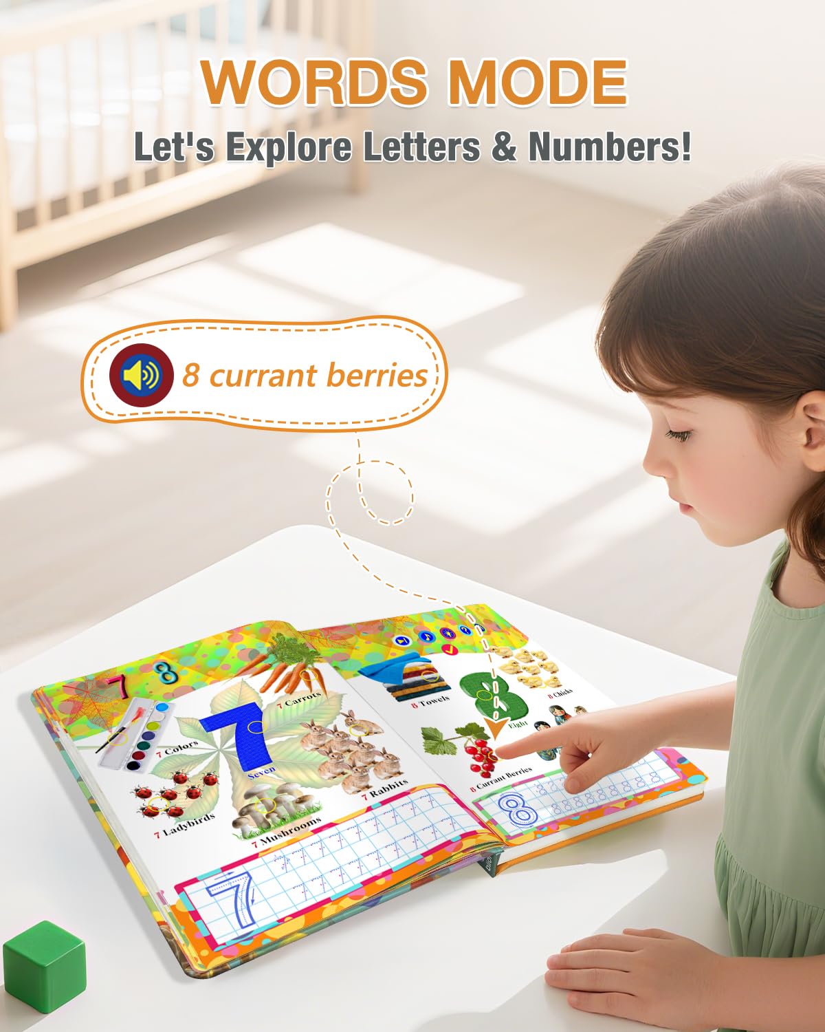 English Interactive Sound Book for Kid,Alphabet & Number Talking Book for Toddlers Age 3-5,Preschool ABC Learning Travel Toy for Boys Girls Birthday Gift 3 4 5 6 Year Old,Sensory Autism Toy,600+ Audio