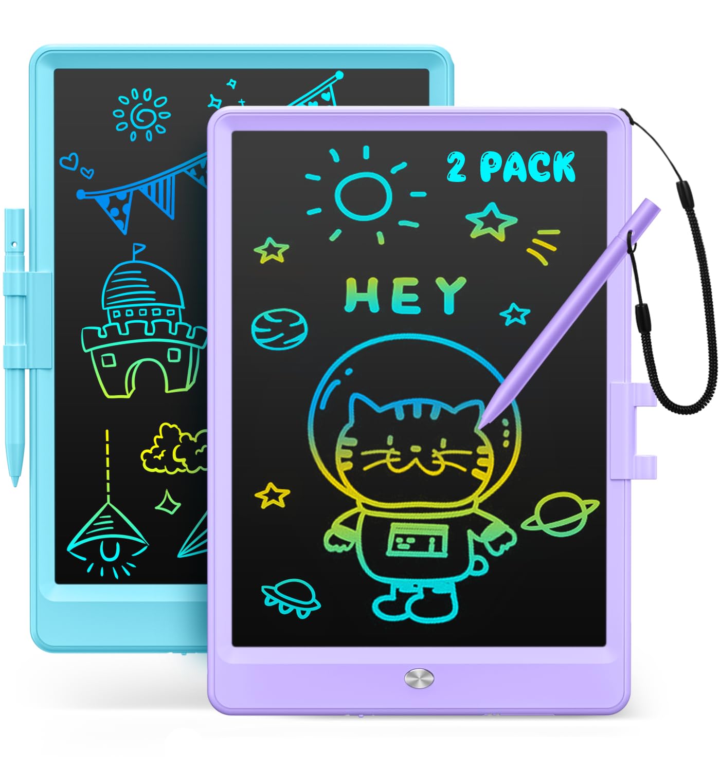 Kidopire LCD Writing Tablet, 2Pack Reusable Drawing Pad for Kids, Colorful Doodle Board Kid Drawing Tablet, Educational Toddler Girl Toys, Birthday Gift Ideas for 3 4 5 6 7 8 Year Old Kids