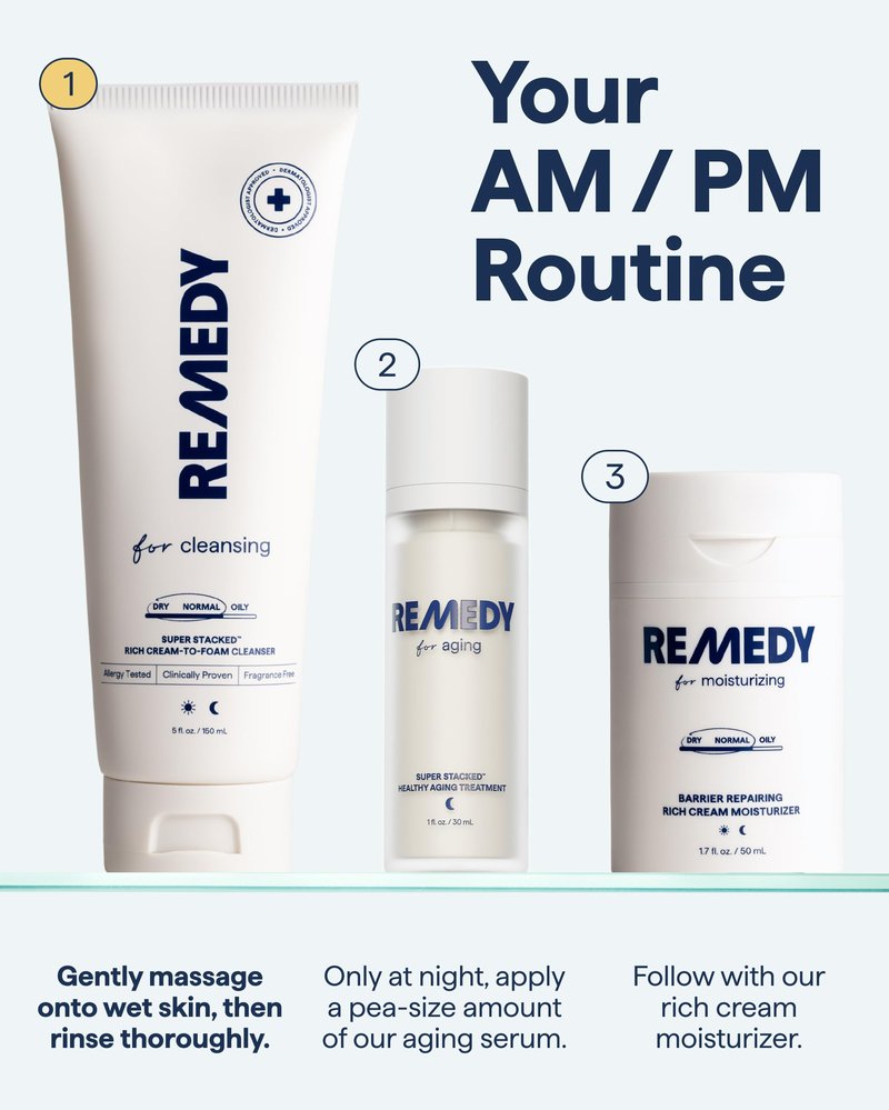 Remedy Cream-to-Foam Cleanser - Hydrating Face Wash with Ceramides, Hyaluronic Acid and Glycerin - Fragrance Free & Eczema Seal Certified - by Dermatologist Dr Shah | 5 fl. Oz