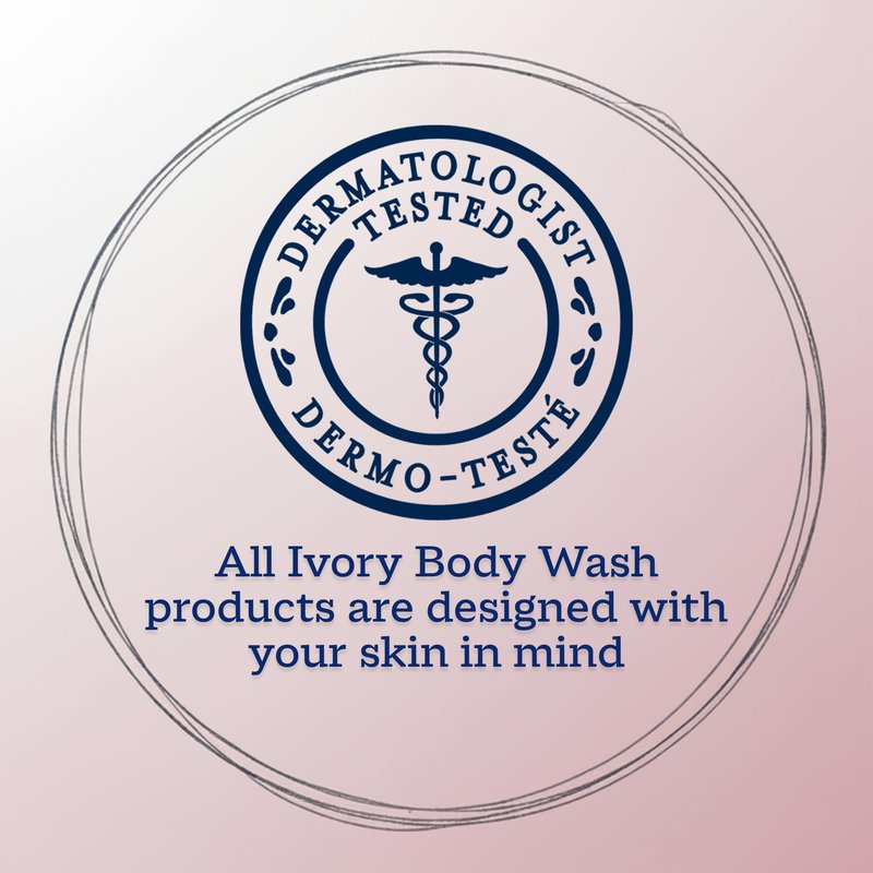 Ivory Body Wash, Designed for the Whole Family, Gentle Formula, Free of Dyes Heavy Perfumes Parabens Phthalates & Silicones, Designed for Skin's pH, Water Lily Scent, 35 oz