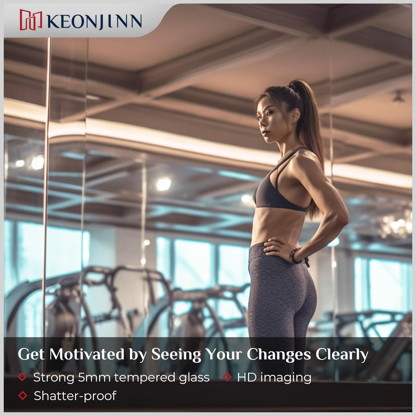 Keonjinn Home Gym Mirror 72" x 36" Large Wall Mounted Rectangular Full Length Mirror for Fitness, Dance Studio, Garage, Home Gym Decor, Oversized Activity, 1 PC