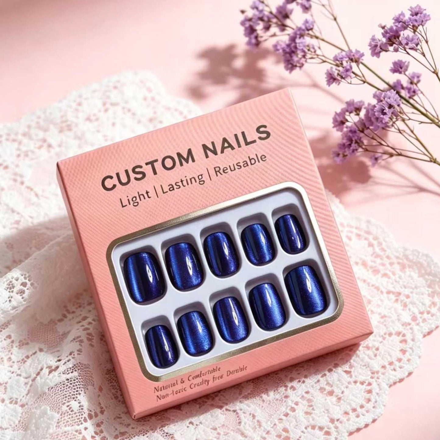 Hkanlre Short Press-On Nails Square Fake Nails Jelly Acrylic Fake Nail Finish Salon-Quality Holiday Nails 30 Nail Kit for Women