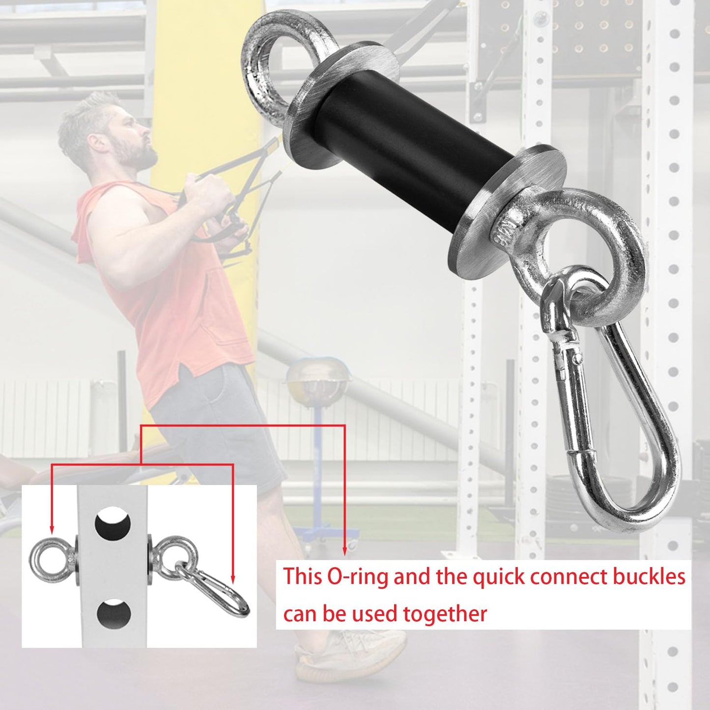 Ertuohg 2PCS Power Rack Attachments, Heavy Duty Squat Rack Attachments, Power Rack Shackle Band Attachment for Strength Training, Resistance Band Accessories Fits 1" Holes"