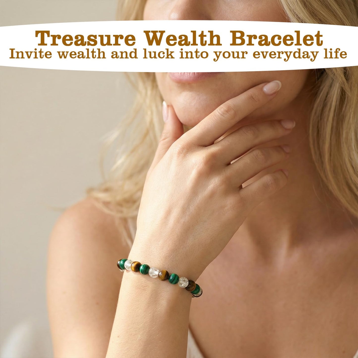 HaiFafafaing Money Bracelet for Women Wealth Money Attraction Bracelets Green Good Luck Bracelets Green Crystal Beaded Bracelet for Birthday Jewelry