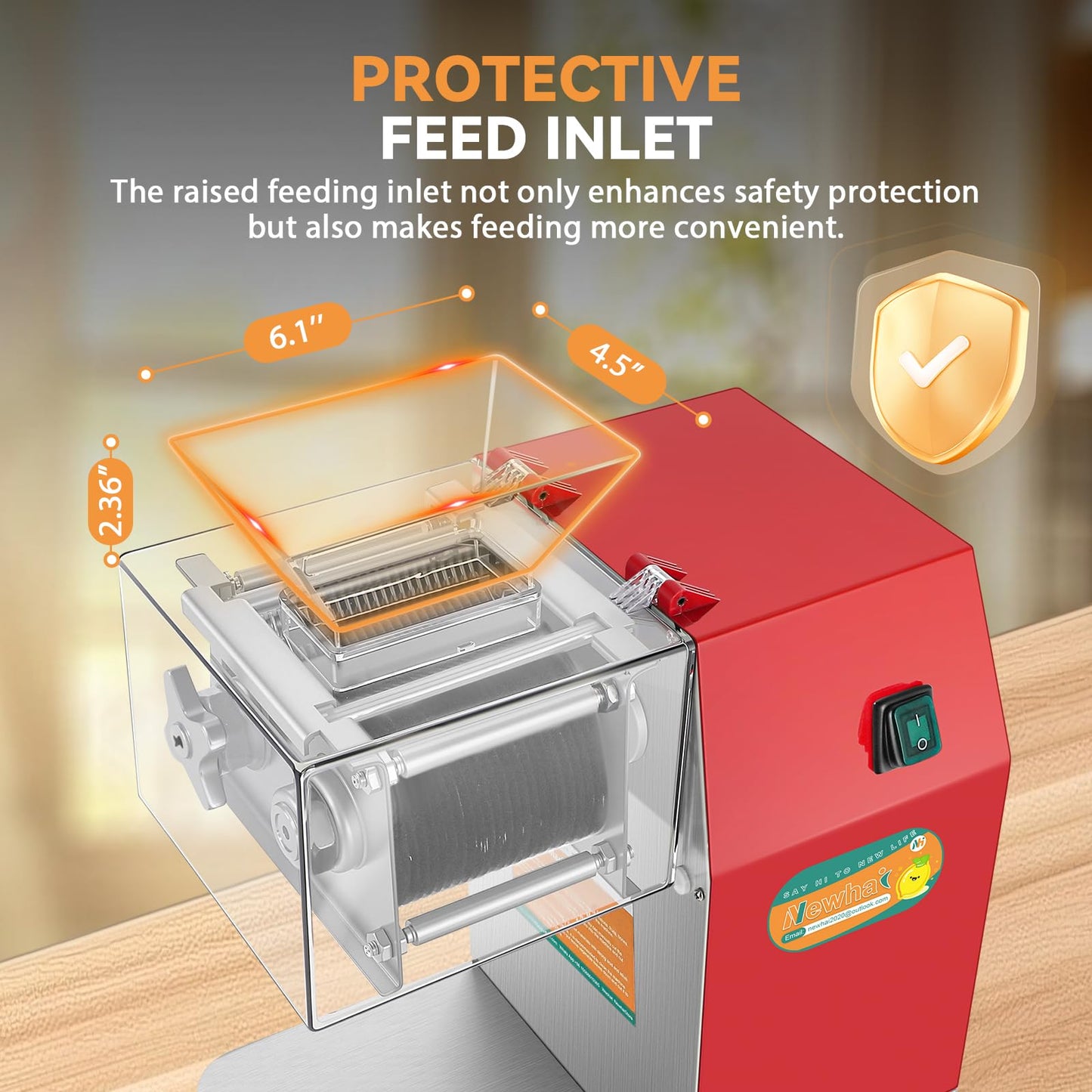 Newhai 850W Meat Cutter Machine, Commercial Meat Cutting Machine 7mm Heavy Duty, Stainless Steel Meat Slicer Shredder Restaurant, for Boneless Meat Soft Vegetables