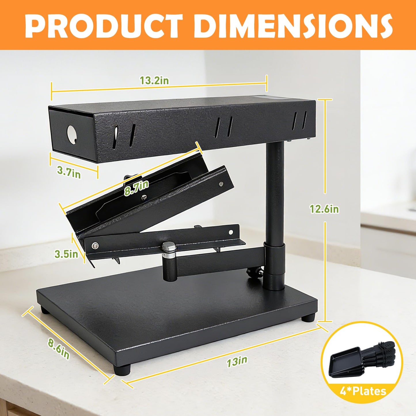 Raclette Cheese Melter Commercial Electric Cheese Machine Cheese Melting Machine Adjustable Raclette Machine For Half Cheese Wheel Sliced Cheese，With 4 cheese plates