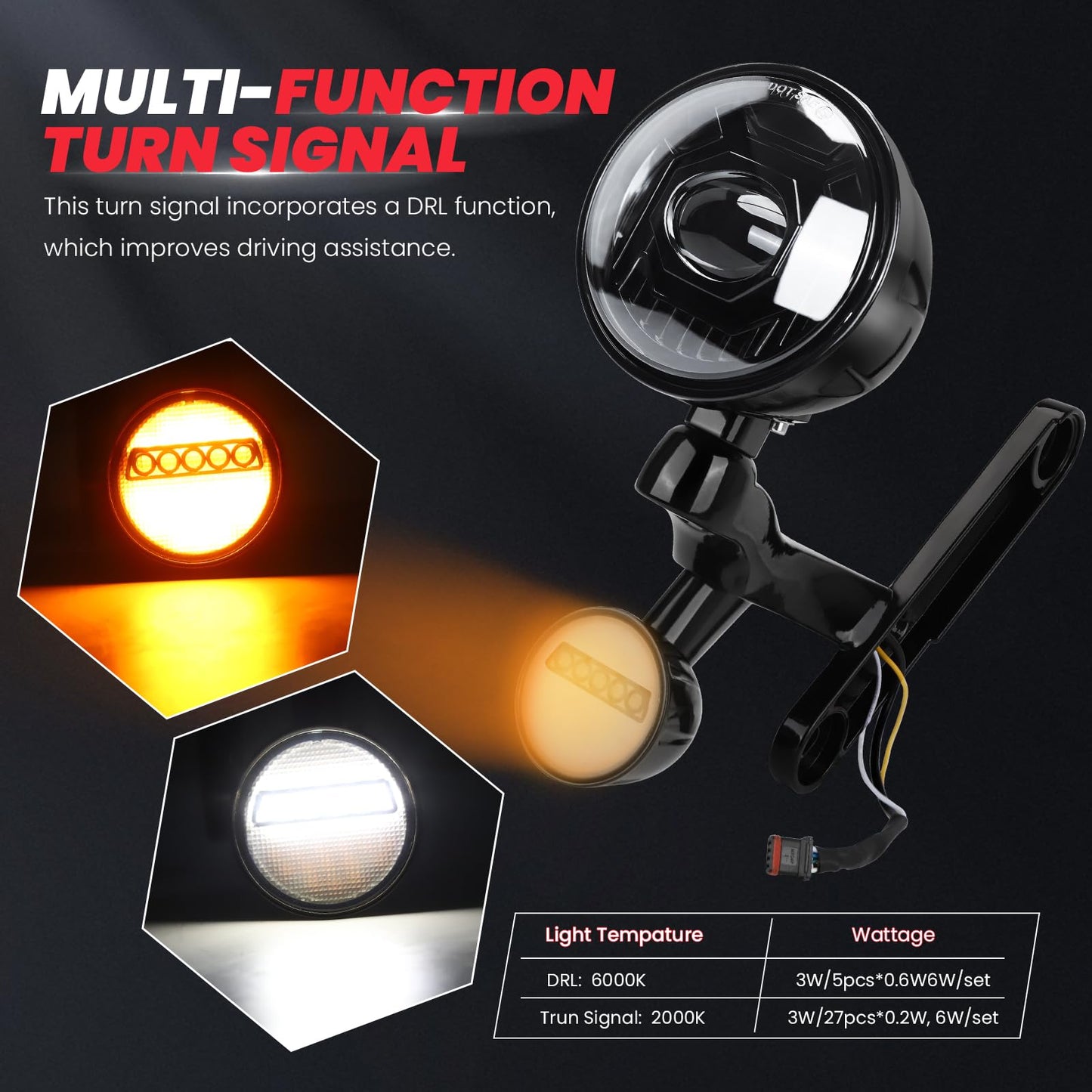 kekykm 4.5" LED Auxiliary Fog Spot Light Bracket Kit Compatible With Harley Davidson Touring Electra Glide Street Glide Ultra Limited 2014-2023, Passing Lamp Housing Shell, Black