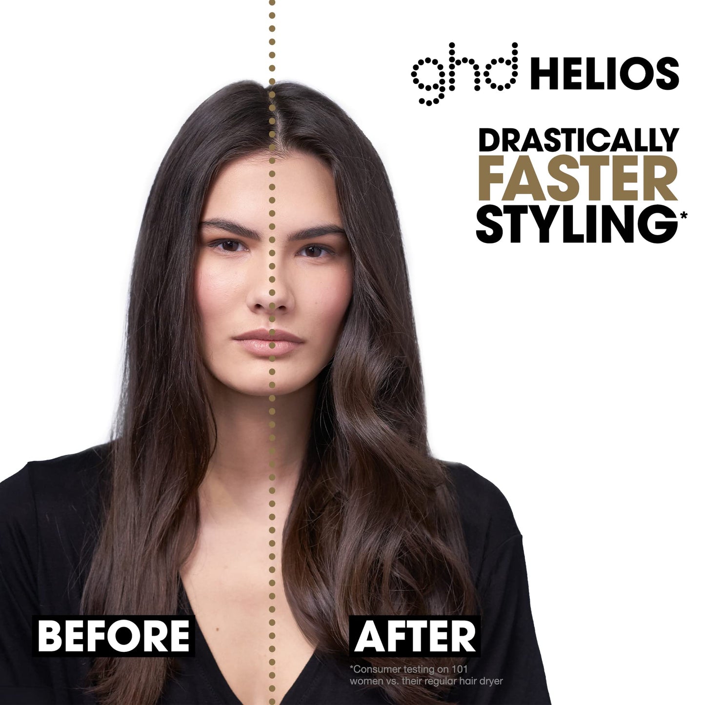 ghd Helios Professional Hair Dryer - Advanced 1875W Blow Dryer with Aeroprecis Technology, 75mph Airflow, Ionic Frizz Control, More Shine, Lightweight Design and Low Noise - White