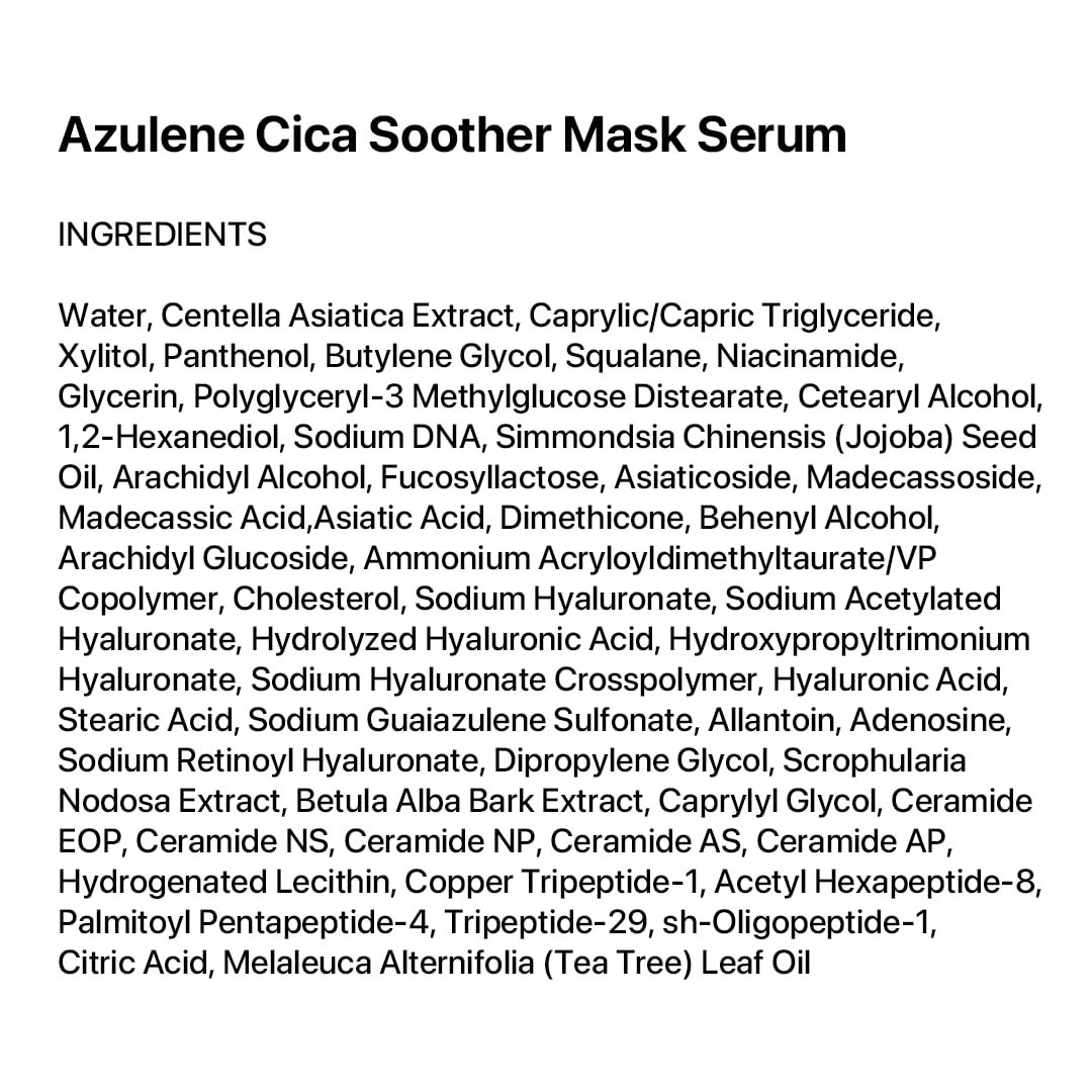 Le Nubele Azulene-Cica Soother Mask Serum 50ml | Korean Skincare for Sensitive Skin, Hydration & Barrier Care