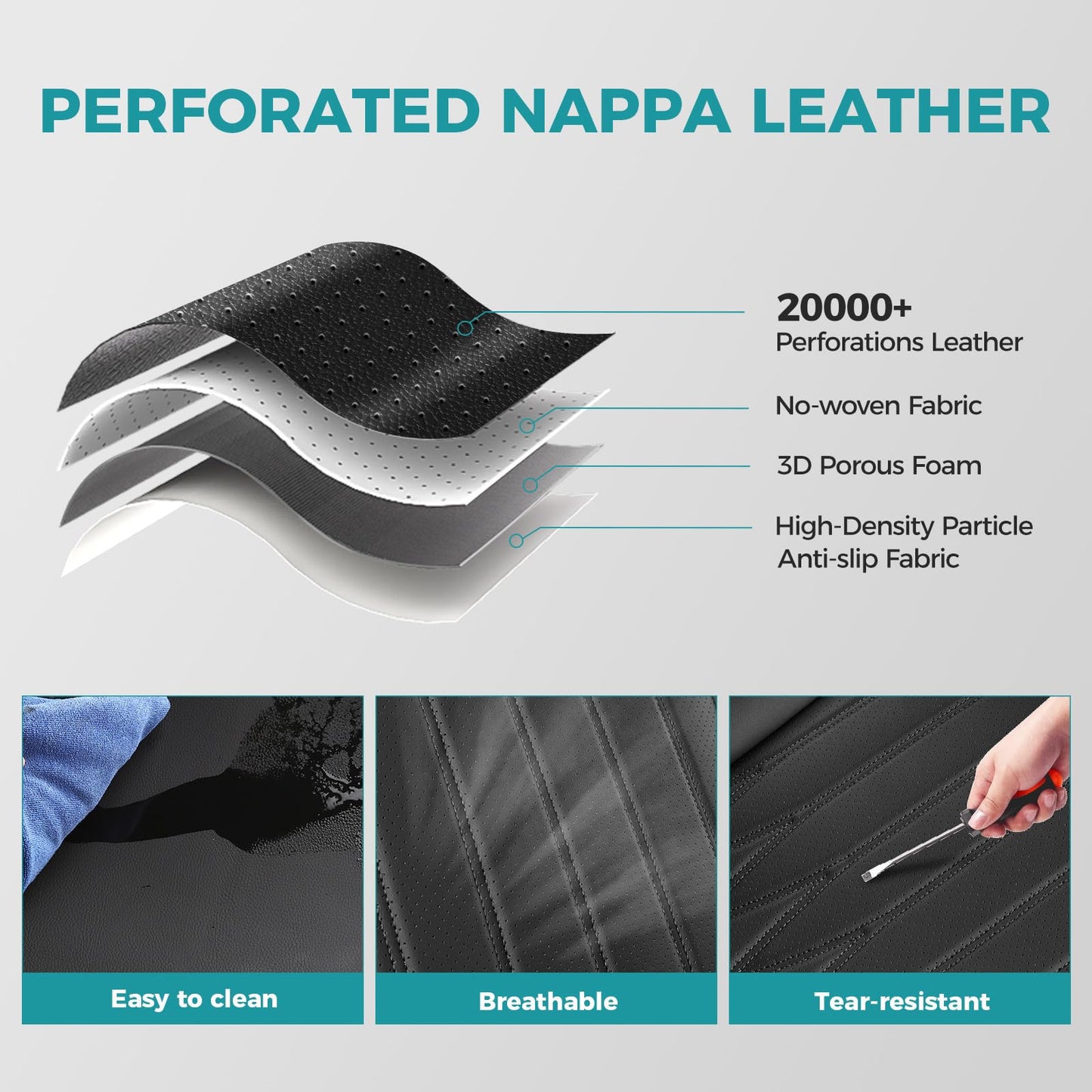 FEINEPRO RAV4 Seat Covers for Toyota RAV 4 2019 2020 2021 2022 2023 2024 2025 LE XLE Limited XLE Premium Gas (not for Hybrid) Faux Leather Car Seat Covers Full Set - Black