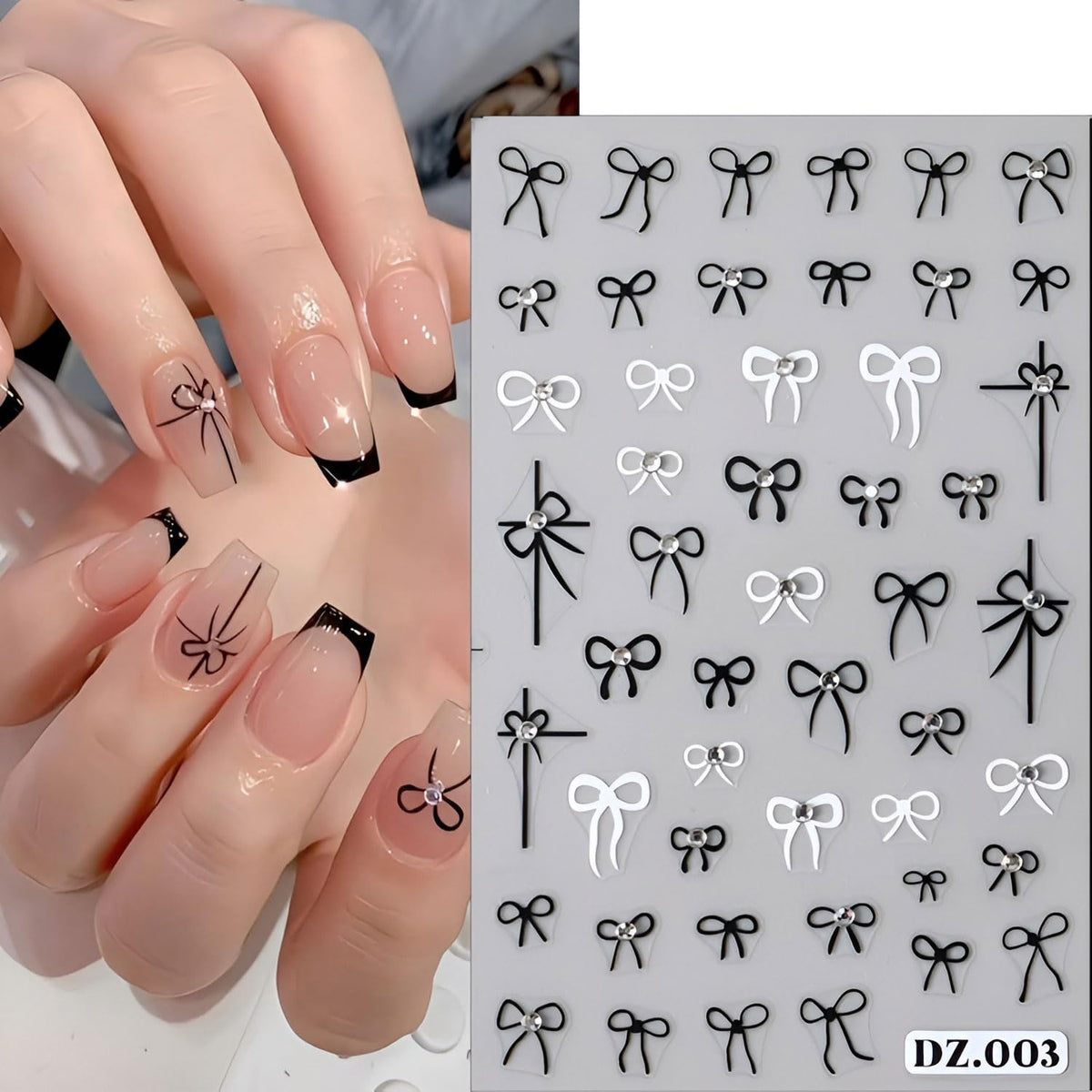 4 Sheets Nail Stickers Bow Nail Art Stickers 5D Rhinestones Relief Cute Red Block Bow Design Nail Supplies for Women Valentines Nails DIY Manicure Decorations