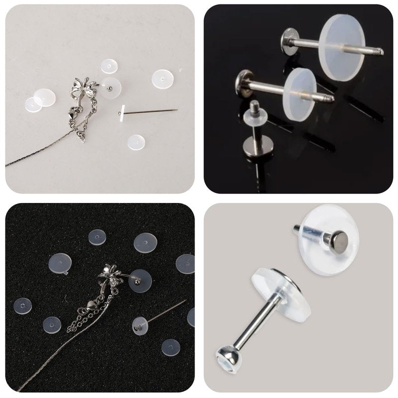 Giantree 30Pcs Clear Piercing Disc, Silicone Perforated Disc for Piercing Bump, 7/9 mm Earring Supports for Keloids Healing Pads Belly Button Piercing Kit Nose Piercing Bump Treatment(30pcs)