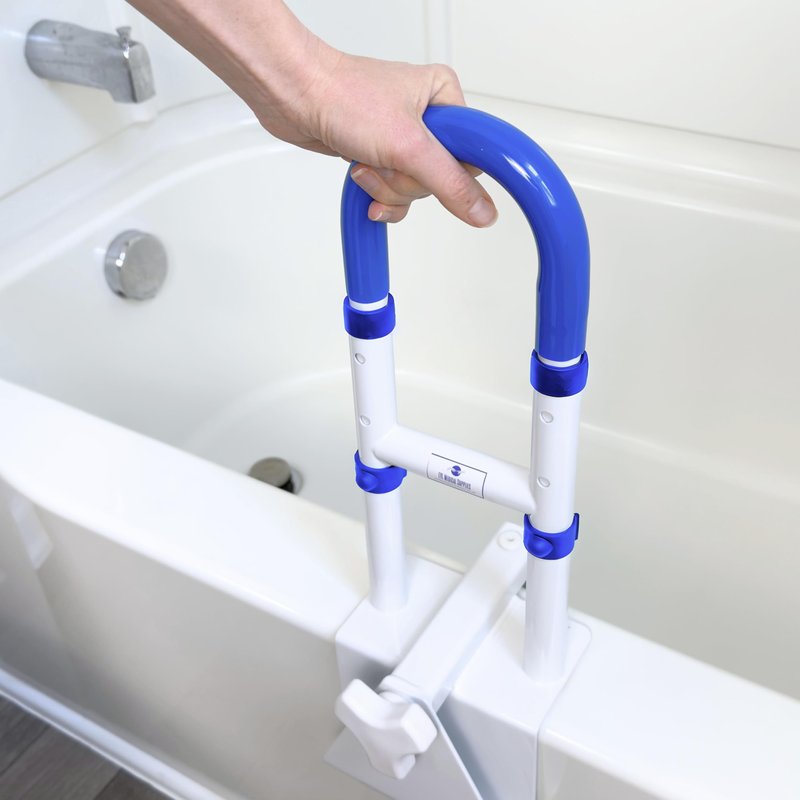 EYL Medical Supplies Adjustable Bathtub Handle for Elderly | Sturdy Clamp-On Tub Grab Bar with 300lb Capacity | Grab Bars for Bathtubs | Shower Handle for Elderly | Durable Tub Safety Rail 14" x 17